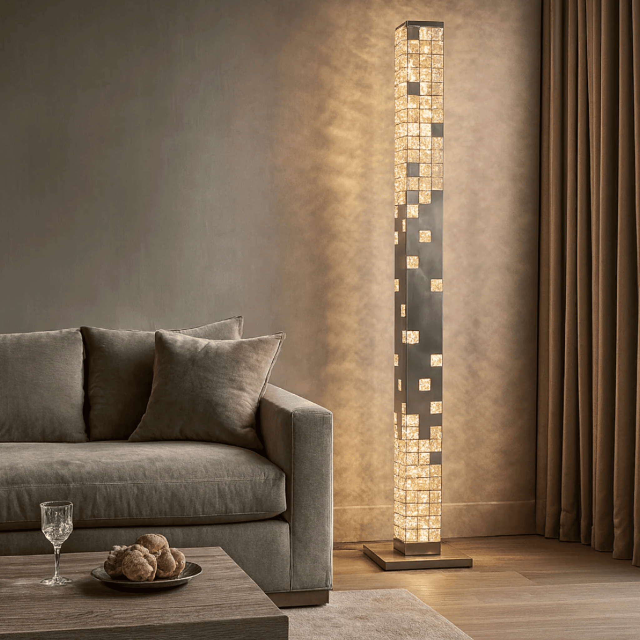 Glodra Crystal LED Tower Floor Lamp Living Room, Lamps, with Light