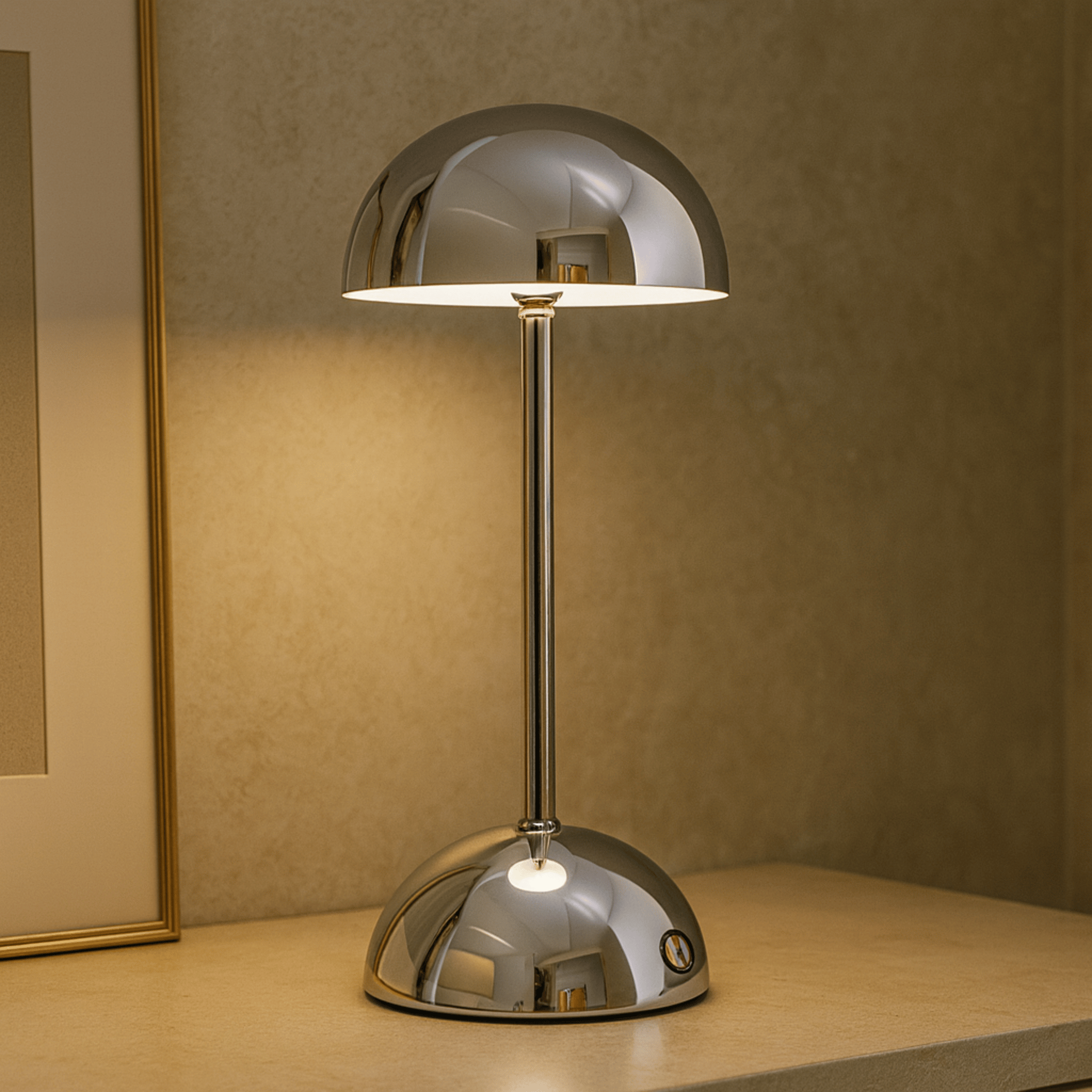 Rechargeable Touch LED Table Lamp — 3 Color Modes, Silver, Lamps, Glødra Dimmable