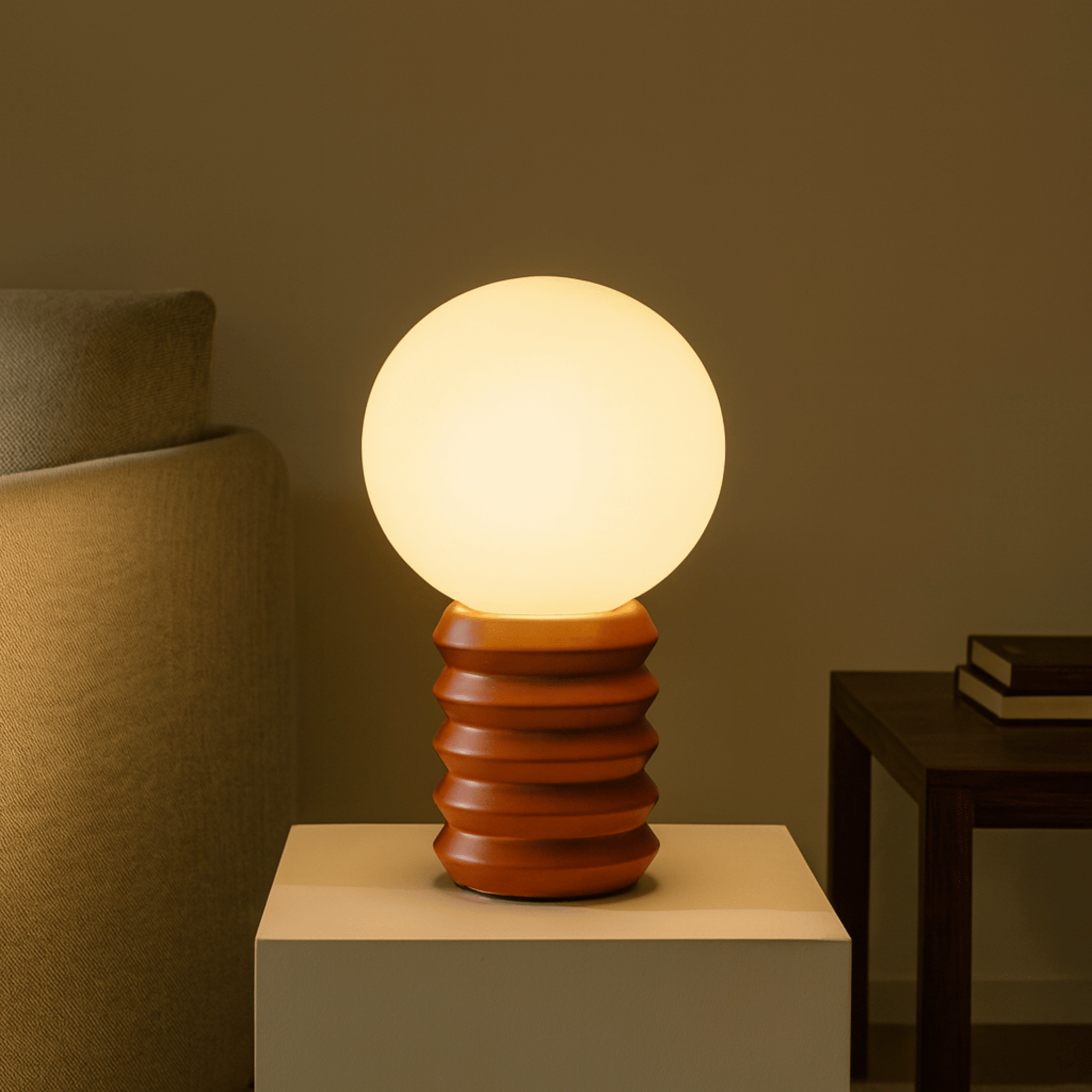 Glodra Vintage Retro Table Lamp with Glass Shade, Lamps, Accent