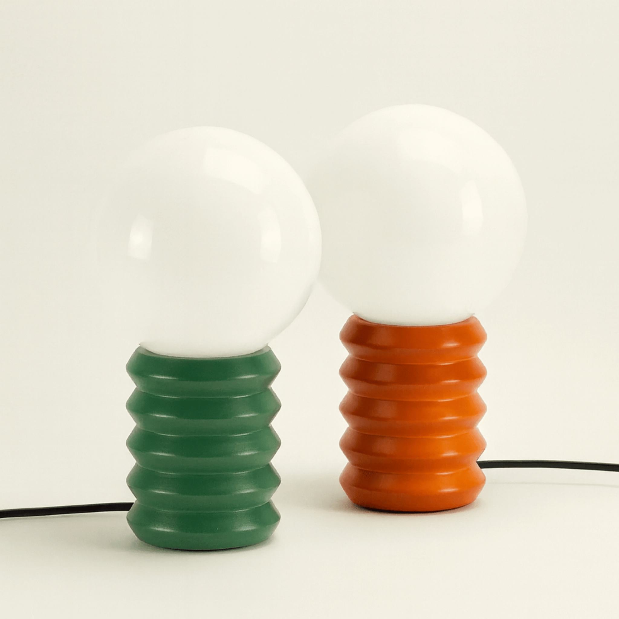 Glodra Vintage Retro Table Lamp with Glass Shade, Blood Orange, Lamps, Accent