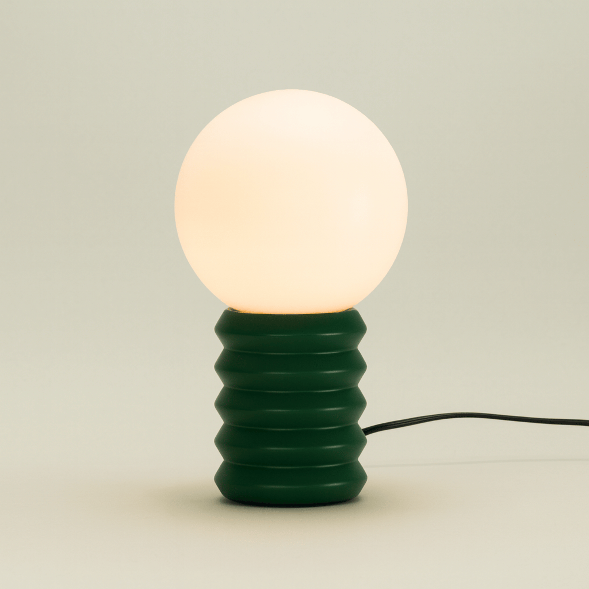 Glodra Vintage Retro Table Lamp with Glass Shade, Forest Green, Lamps, Accent