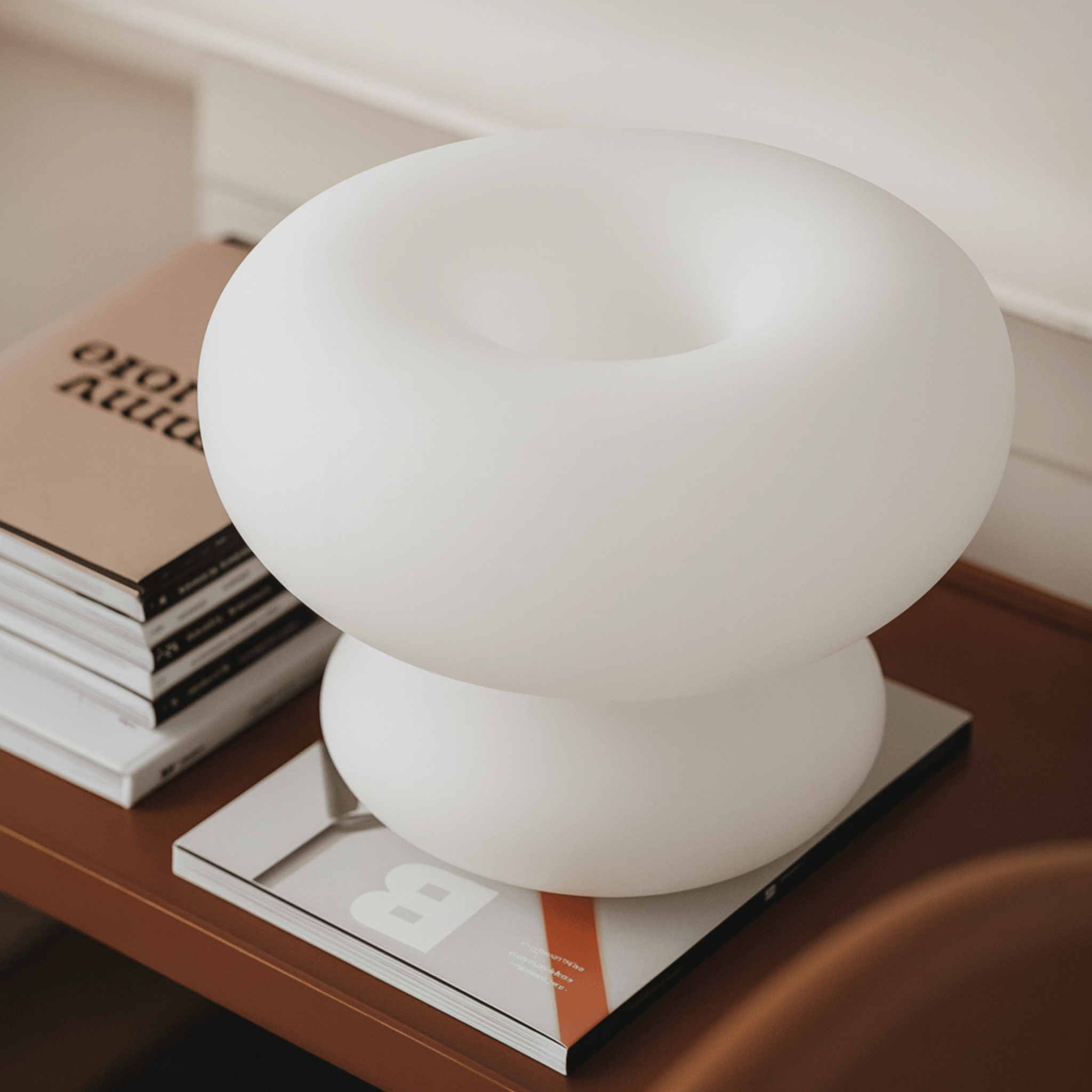 Glodring Donut Glass Table Lamp – Nordic Style, Lamps, White Frosted