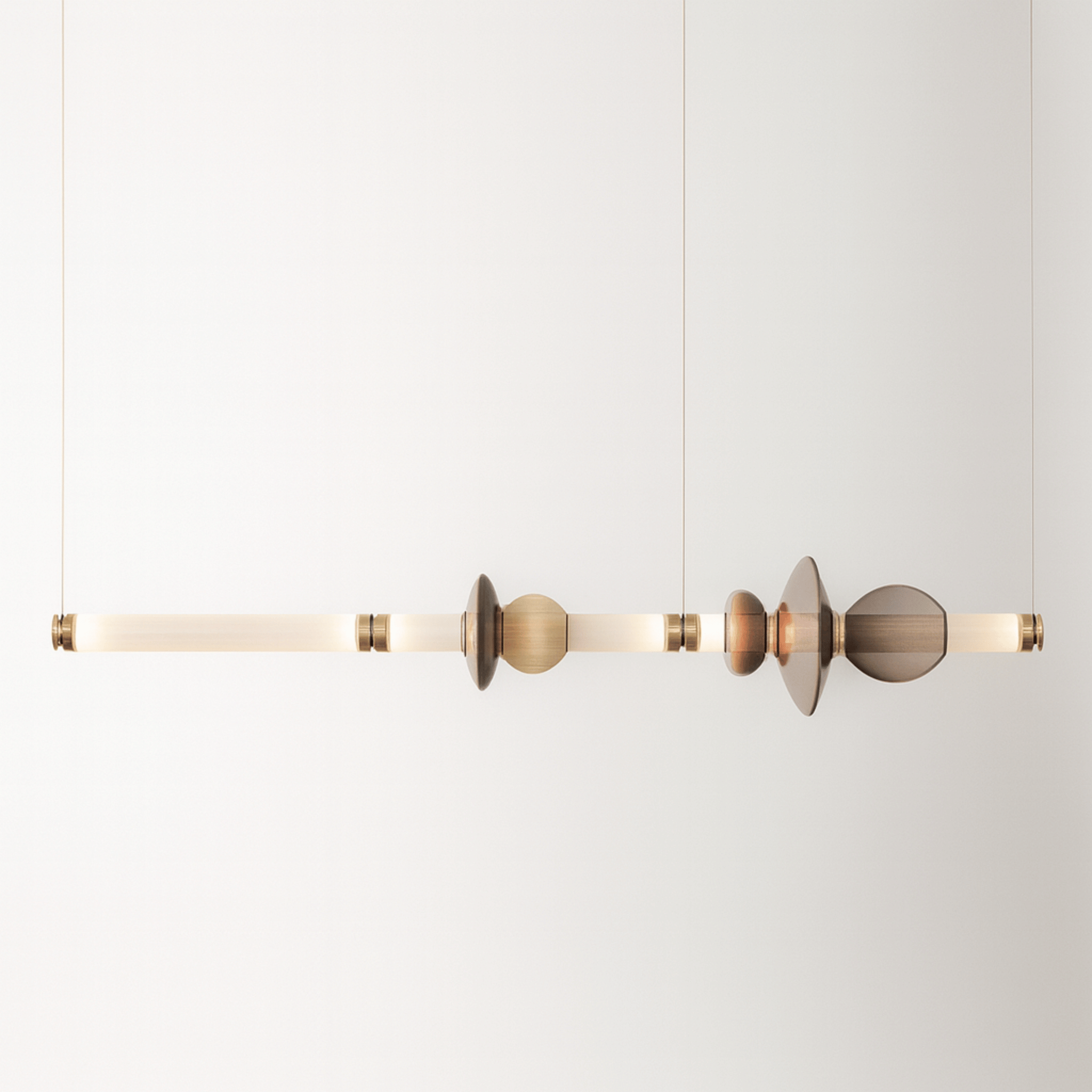 Nordic Glass Bar Chandelier — Warm LED Dining Light, 47.2’’ (5 glasses), Ceiling Fixtures, Glodstav for Room