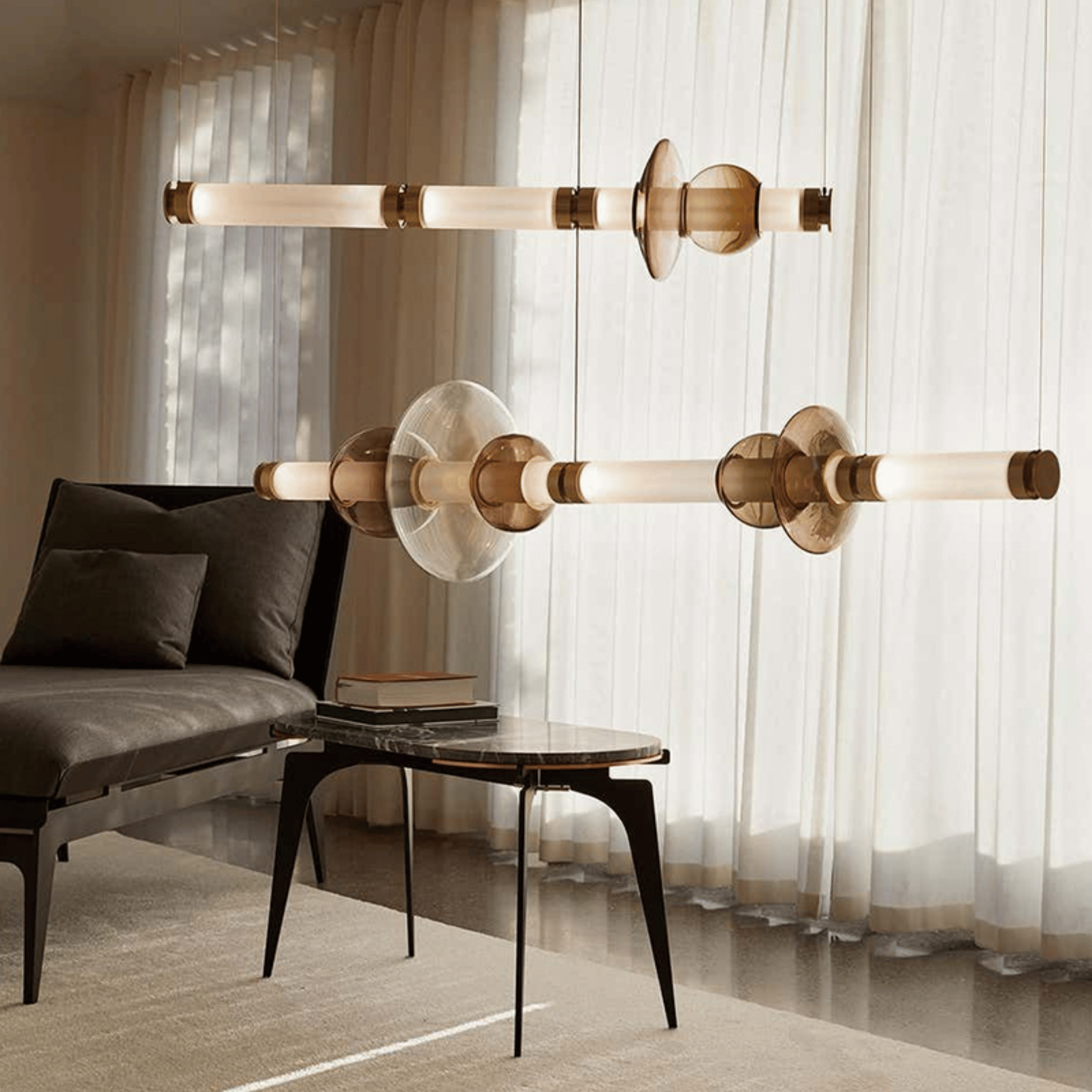 Nordic Glass Bar Chandelier — Warm LED Dining Light, Ceiling Fixtures, Glodstav for Room