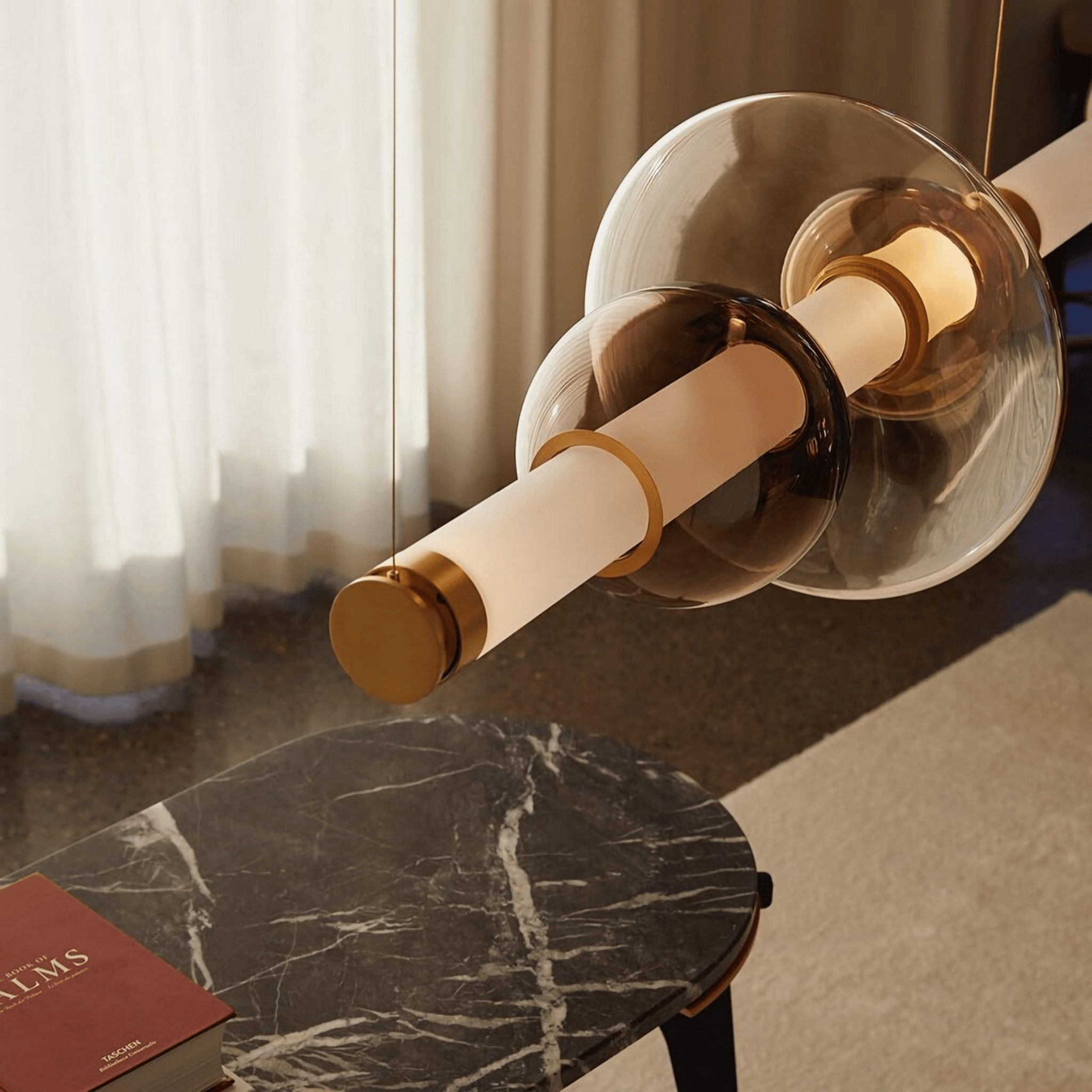 Nordic Glass Bar Chandelier — Warm LED Dining Light, Ceiling Fixtures, Glodstav for Room