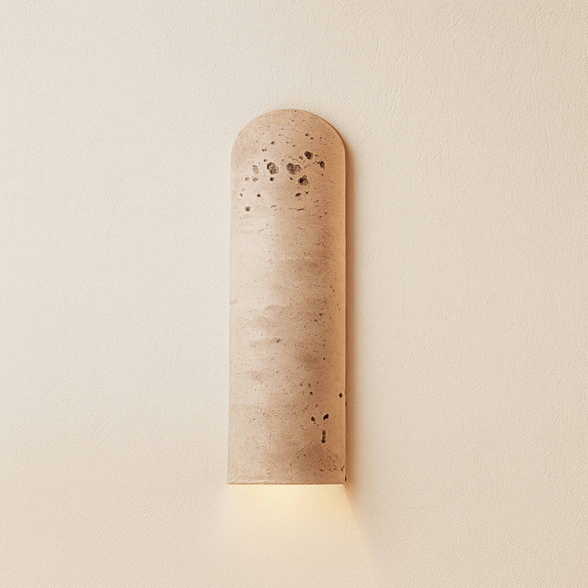 Glodsten Natural Travertine Wall Lamp - LED Sconce, Lampshade Down, Light Fixtures, Carved Stone