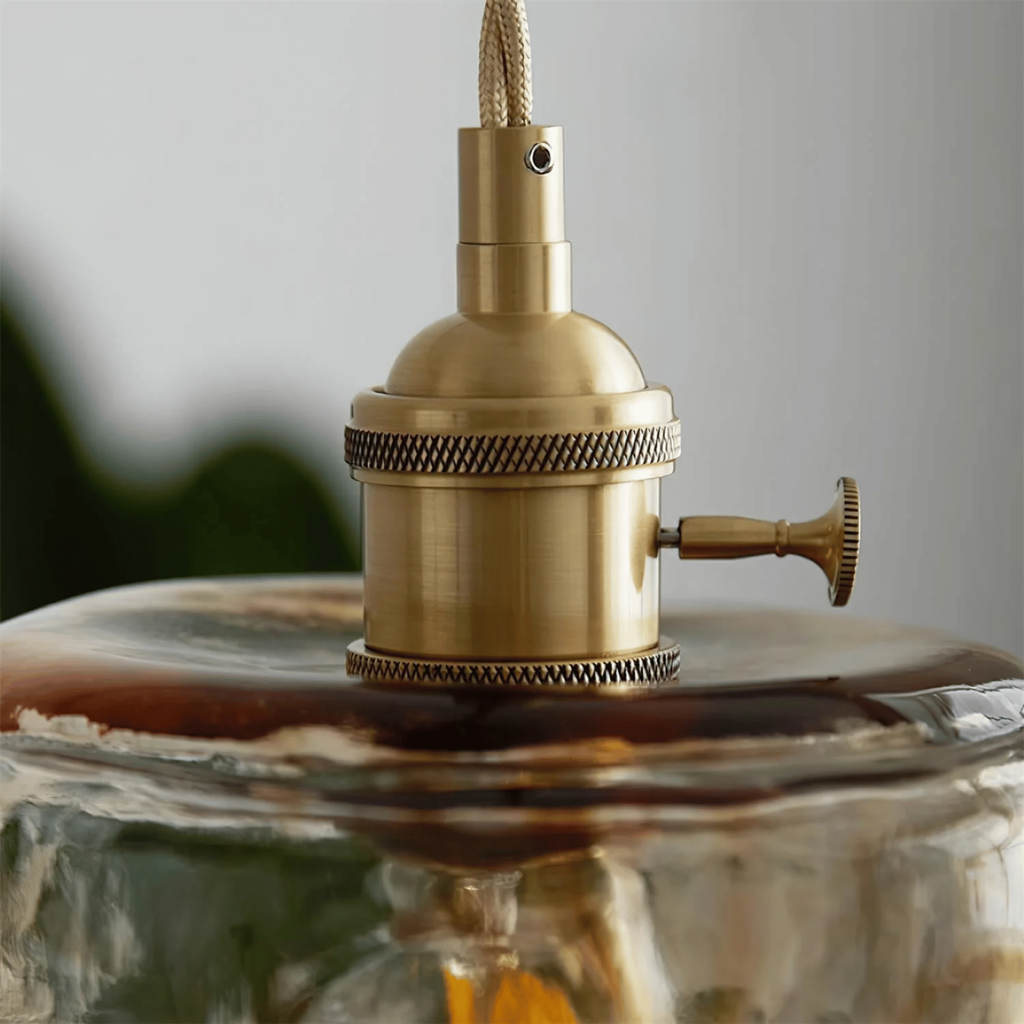 Nordic Copper Pendant Light with Warm Glass Shade, Ceiling Fixtures, Glødvik