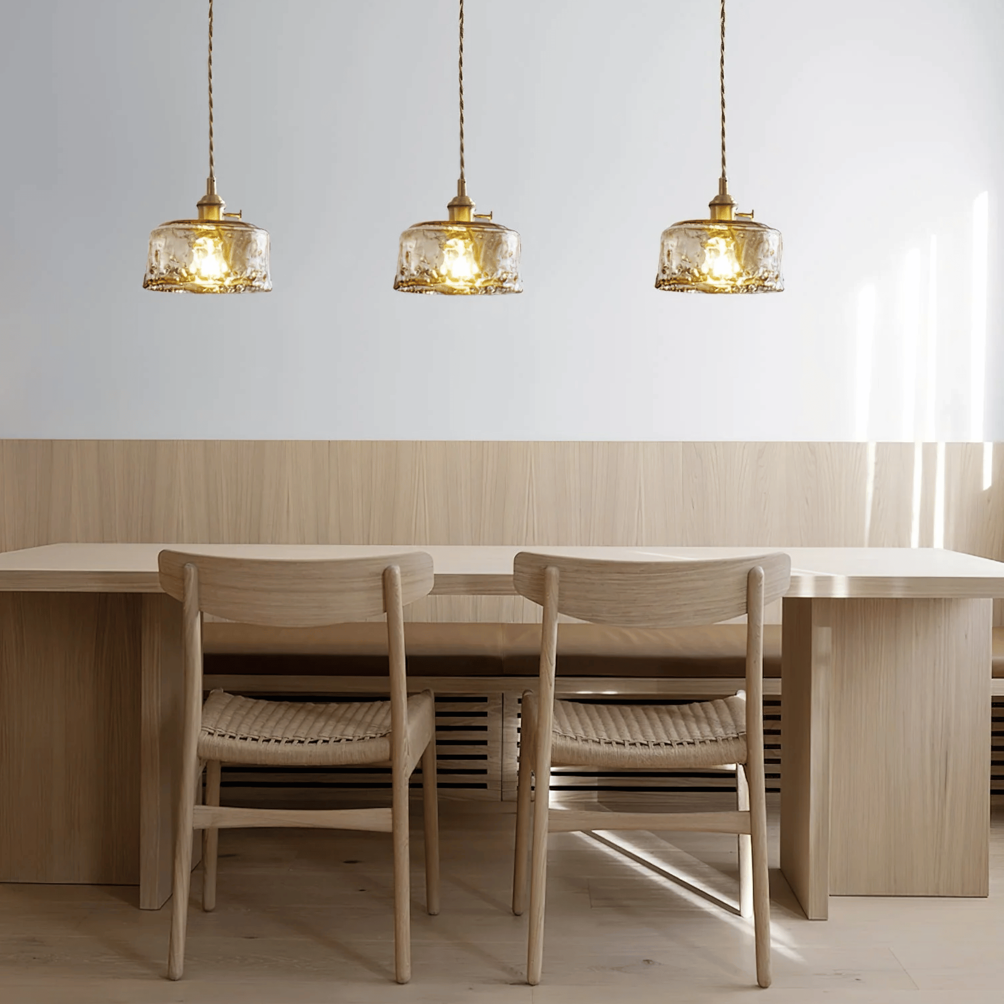 Nordic Copper Pendant Light with Warm Glass Shade, Ceiling Fixtures, Glødvik