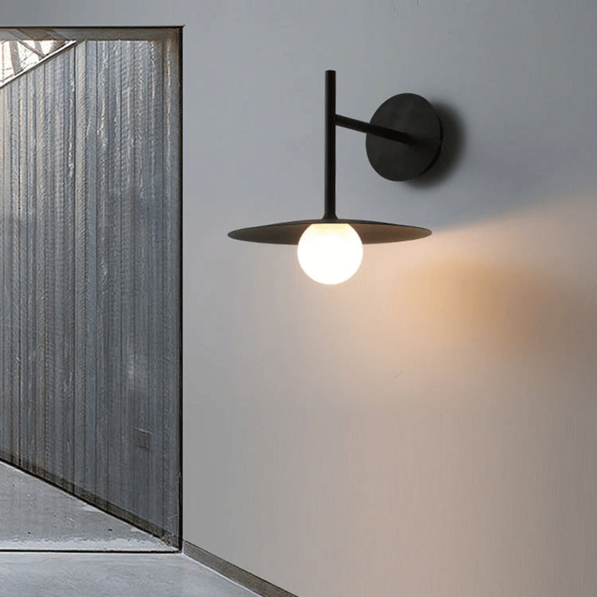 Nordic LED Dimmable Wall Lamp Frosted Glass Shade, Black, Light Fixtures, Glöd