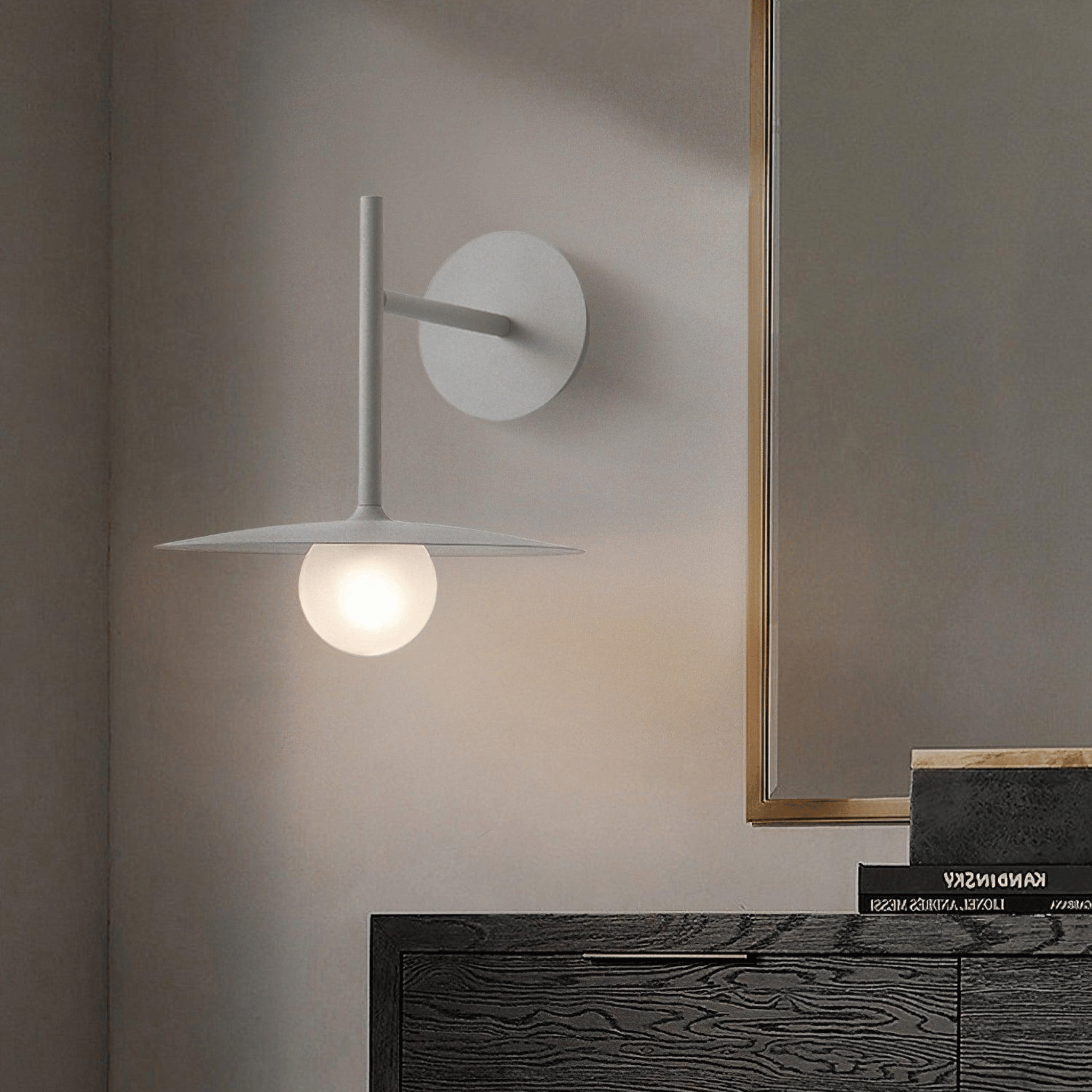 Nordic LED Dimmable Wall Lamp Frosted Glass Shade, White, Light Fixtures, Glöd