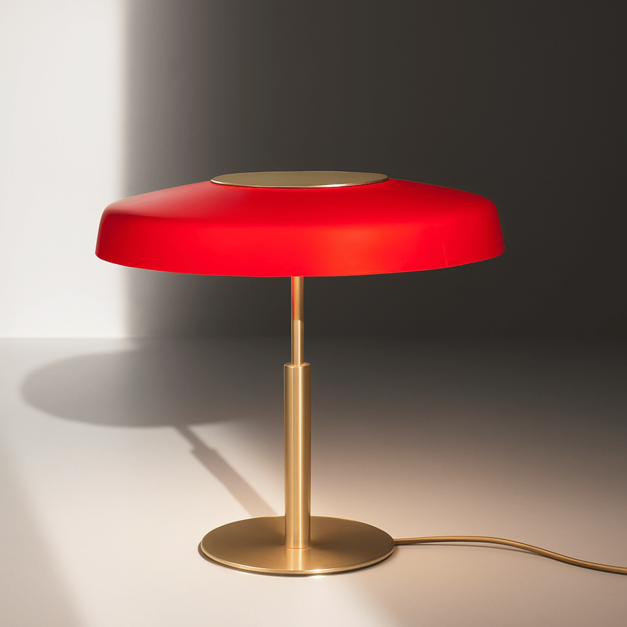 Glödra Decorative Glass Table Lamp with LED Light, Red & Gold, Lamps, Modern Touch Control