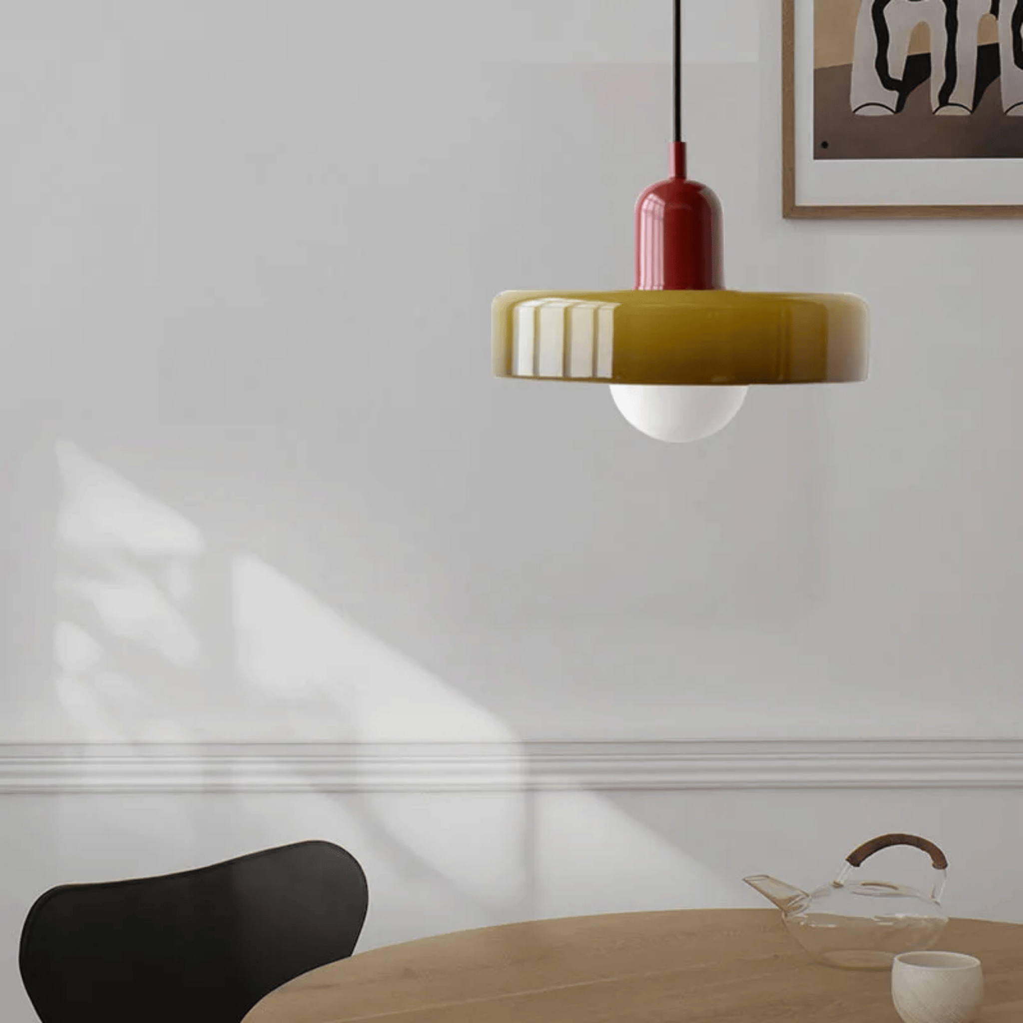 Nordic Bauhaus Glass Pendant Light for Dining Room, Ceiling Fixtures, Glödra Retro