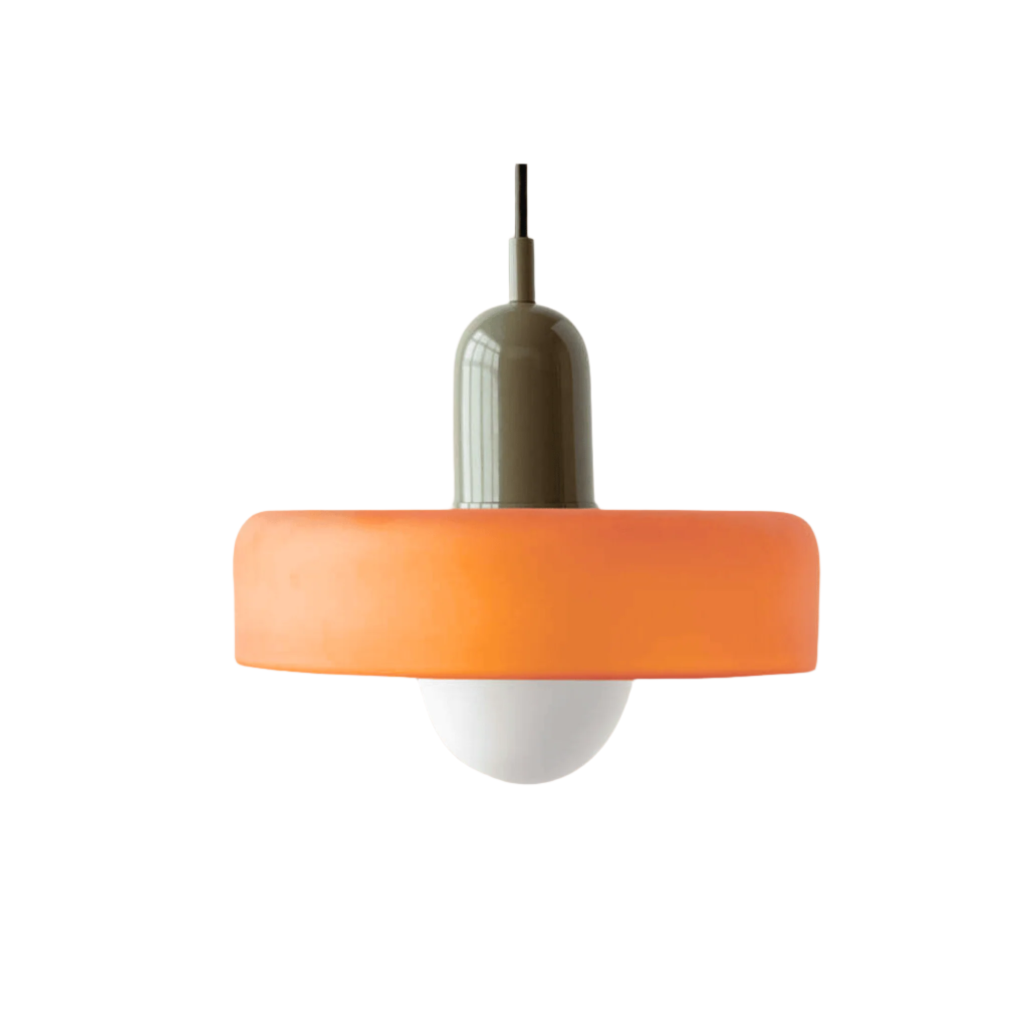 Nordic Bauhaus Glass Pendant Light for Dining Room, Orange & Olive, Ceiling Fixtures, Glödra Retro