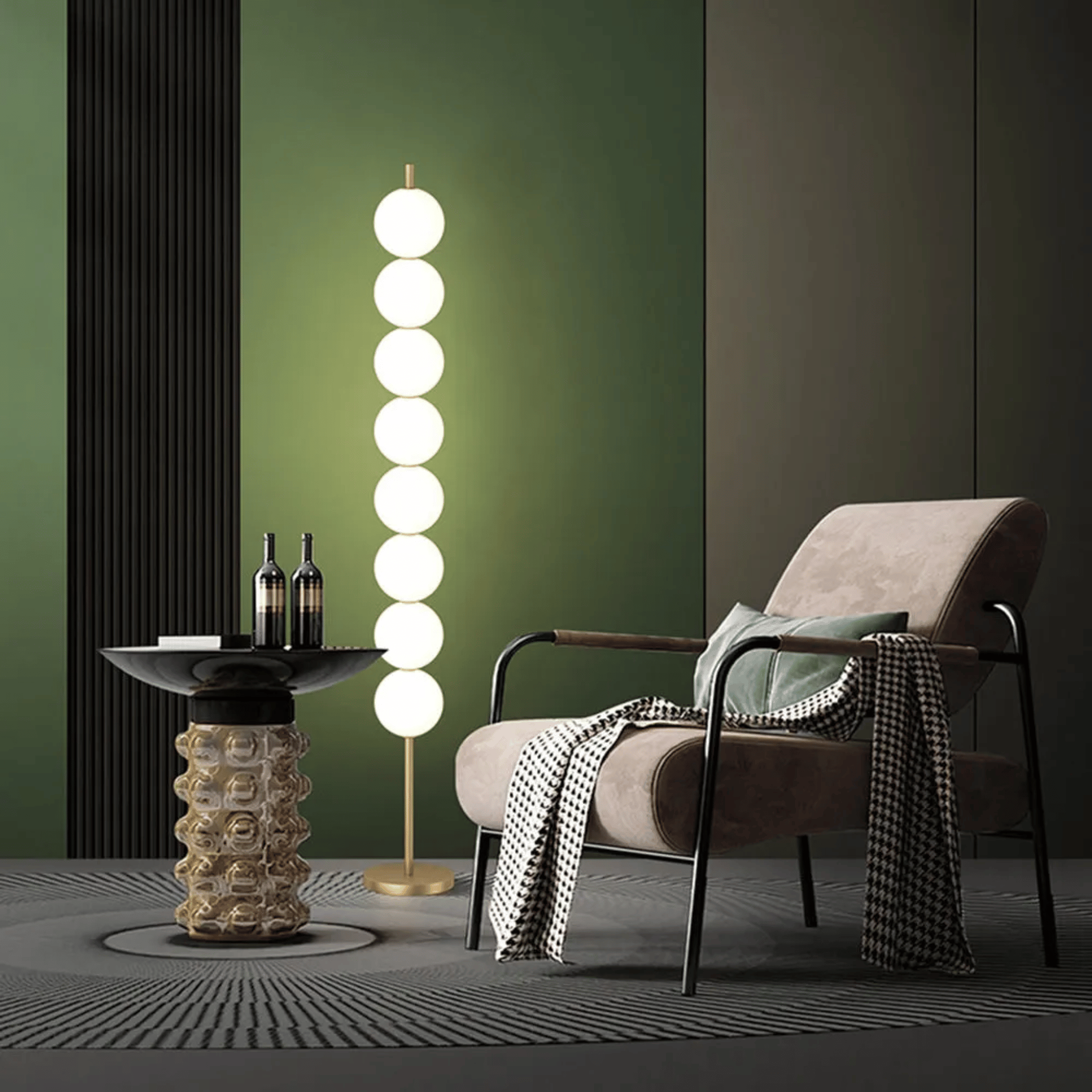 Glödra Sculptural Brass Floor Lamp Warm LED Light, Lamps, Nordic Statement