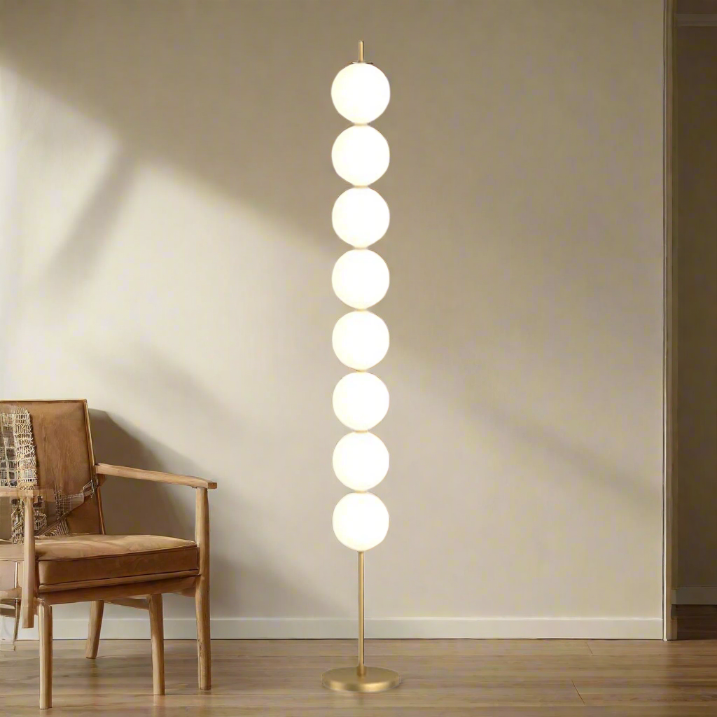 Glödra Sculptural Brass Floor Lamp Warm LED Light, Lamps, Nordic Statement