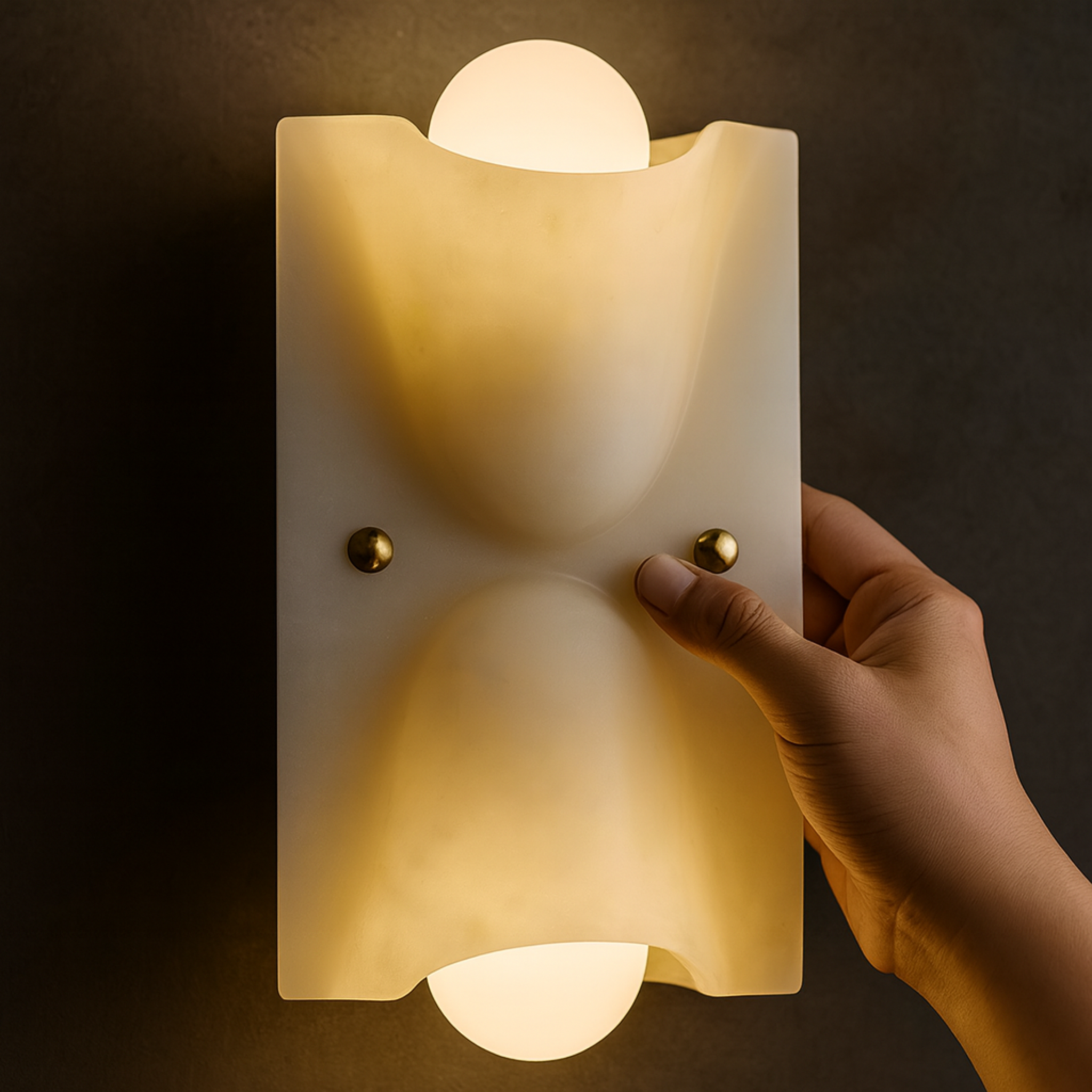 Modern Resin Wall Sconce Up Down LED Light Skonne, Fixtures, Glödra Sculptural Dual Beam