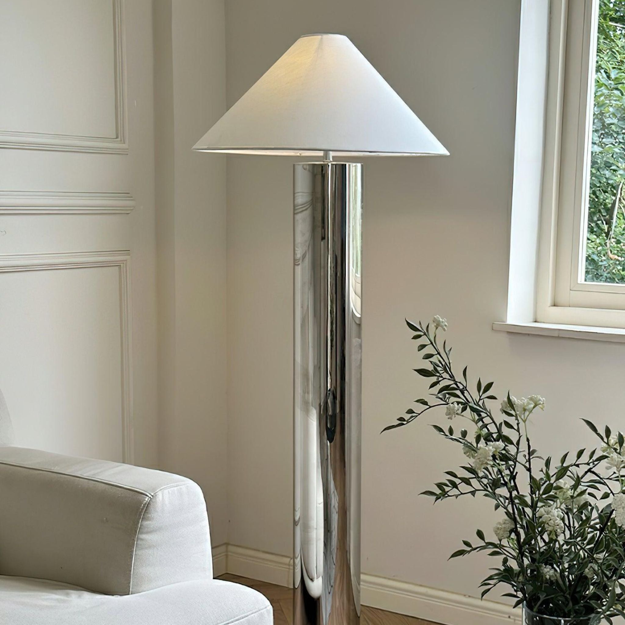 Modern Stainless Steel Floor Lamp — Nordic Design, Lamps, Glödra Sculptural