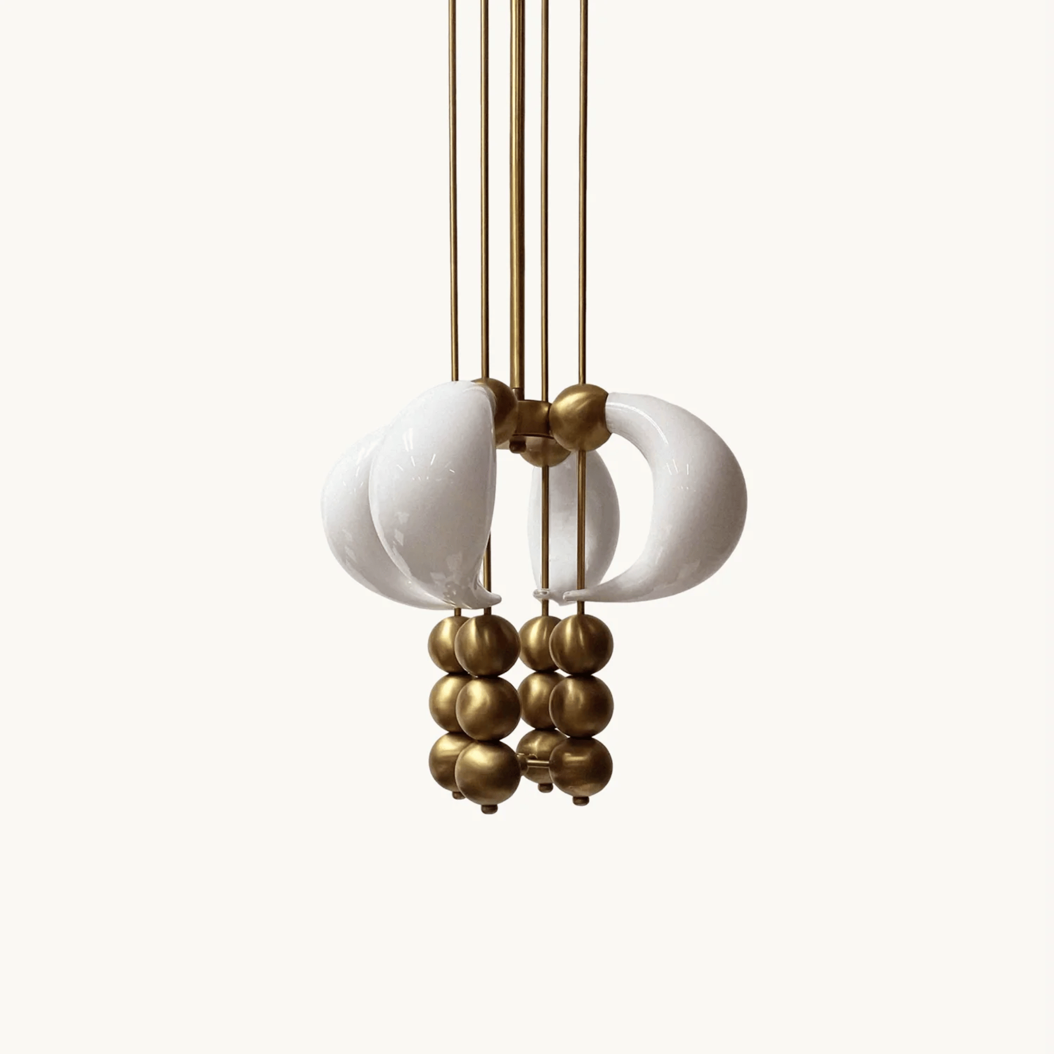 Gold Chrome LED Luxury Hanging Pendant Light Skonne, Golden chandelier / Natural, Ceiling Fixtures, Glödvik Polished