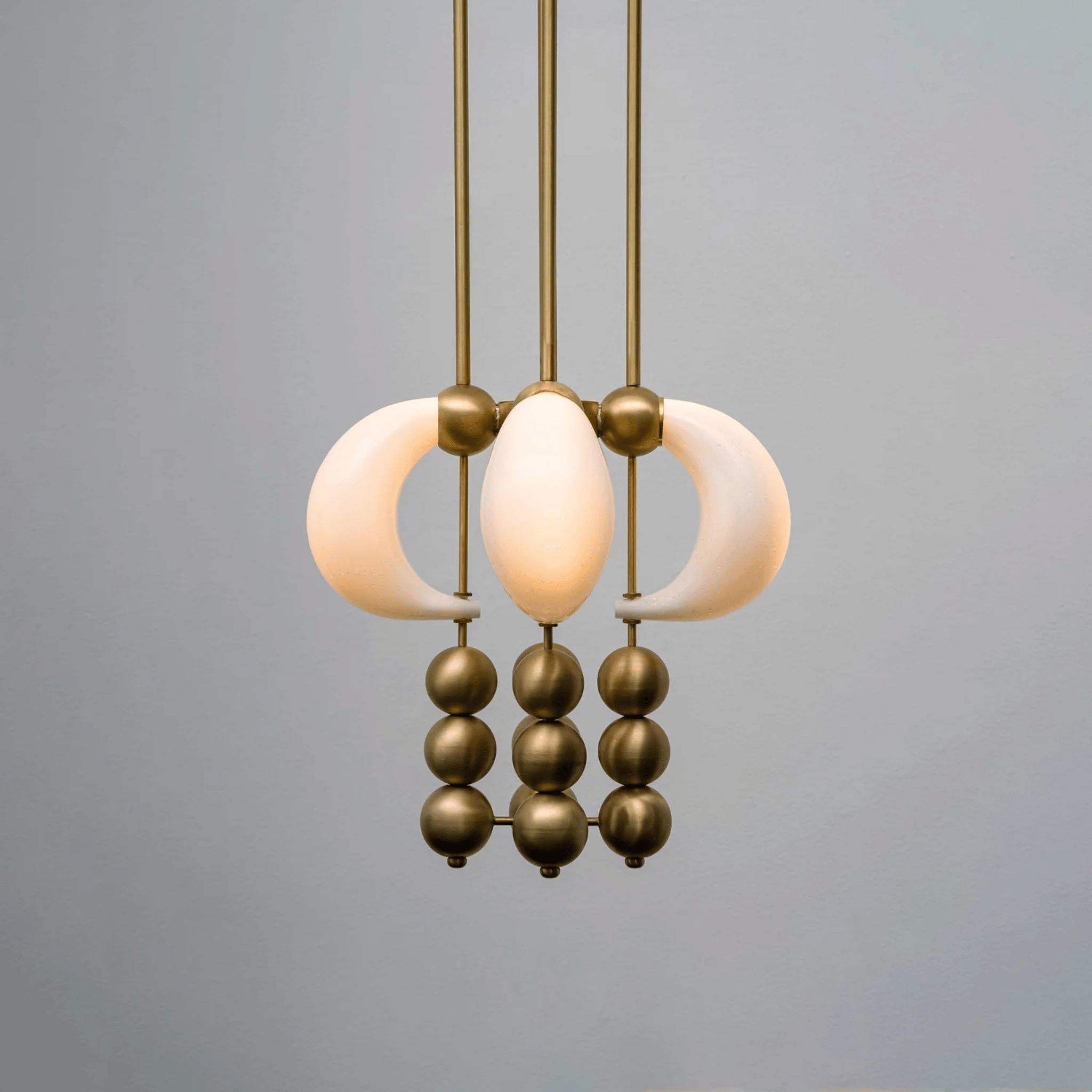 Gold Chrome LED Luxury Hanging Pendant Light Skonne, Ceiling Fixtures, Glödvik Polished
