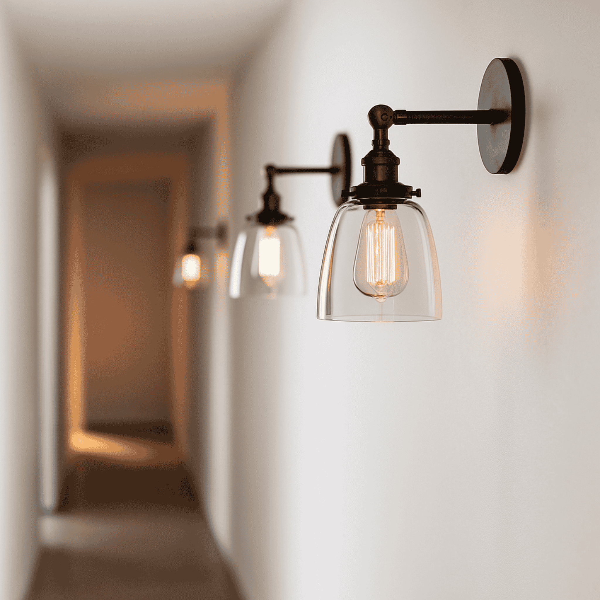 Glova Industrial Glass Wall Sconce - Ambient Light, Fixtures, Retro for Modern Homes