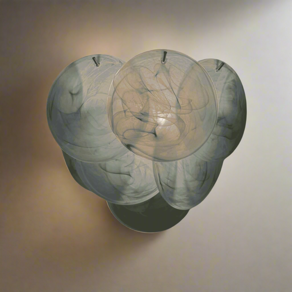 Gløva Stained Glass Wall Lamp Warm Vintage Glow, Light Fixtures, in Chrome