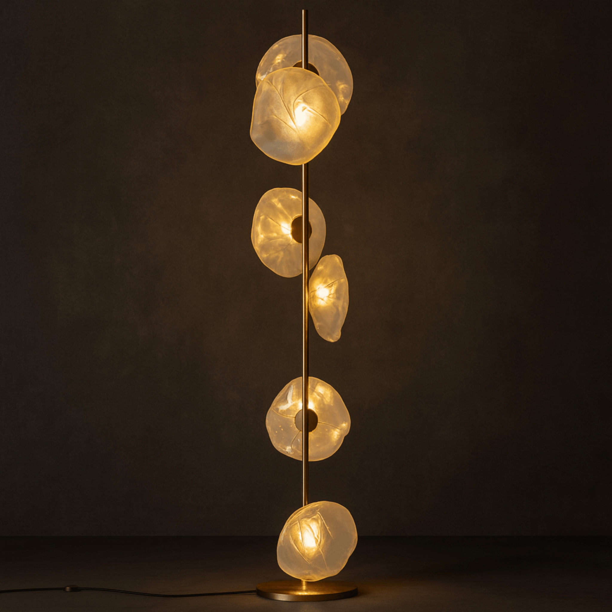 Glovar Artistic Glass Floor Lamp – Warm LED Light, Lamps, Sculptural for Living Room