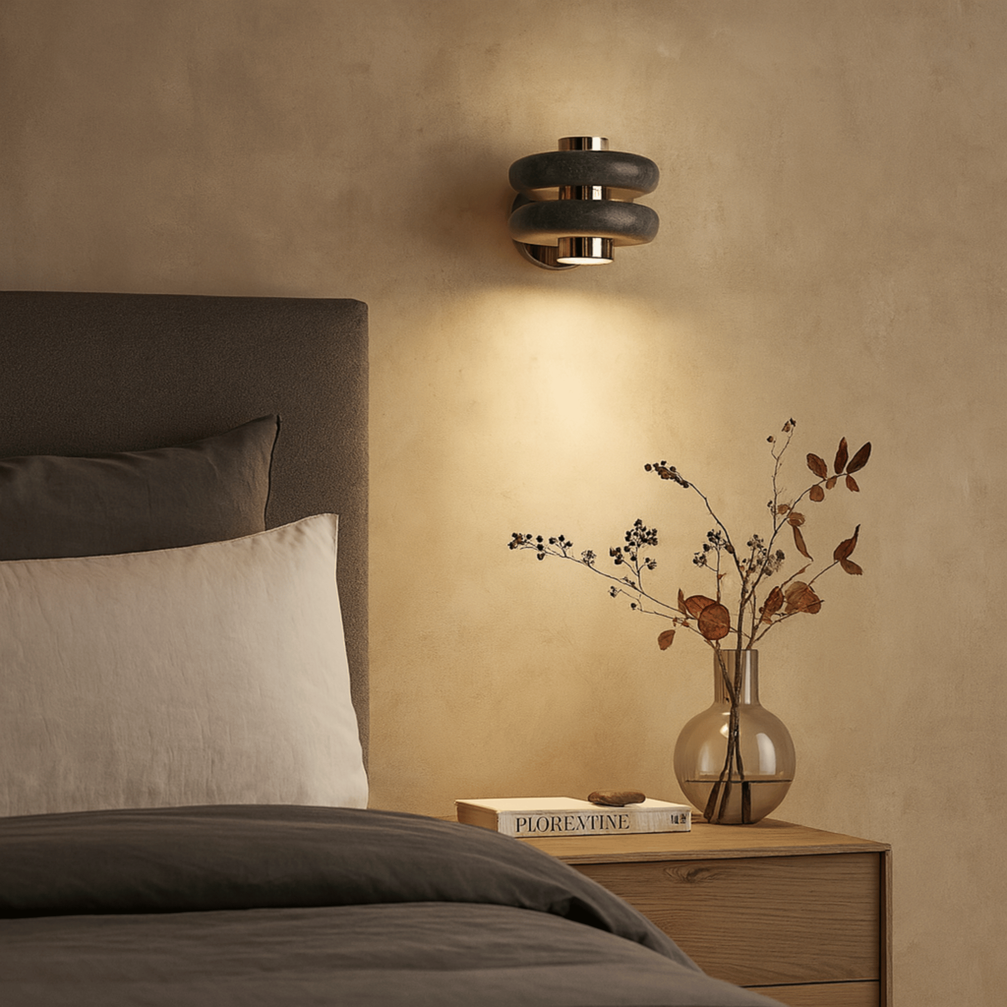 Grenvid Marble Wall Sconce Green Stone LED Lighting, Light Fixtures, Nordic Design