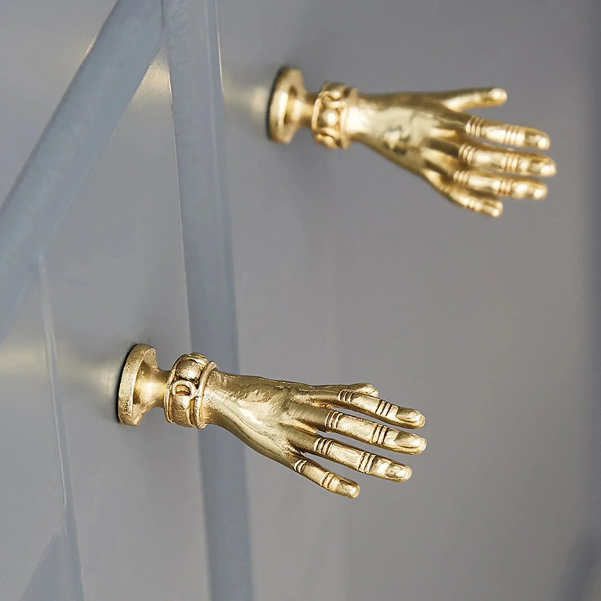 Brass Hand Cabinet Pull — Sculptural Gold Hardware, Knobs & Handles, Gripa Sculpted Handle