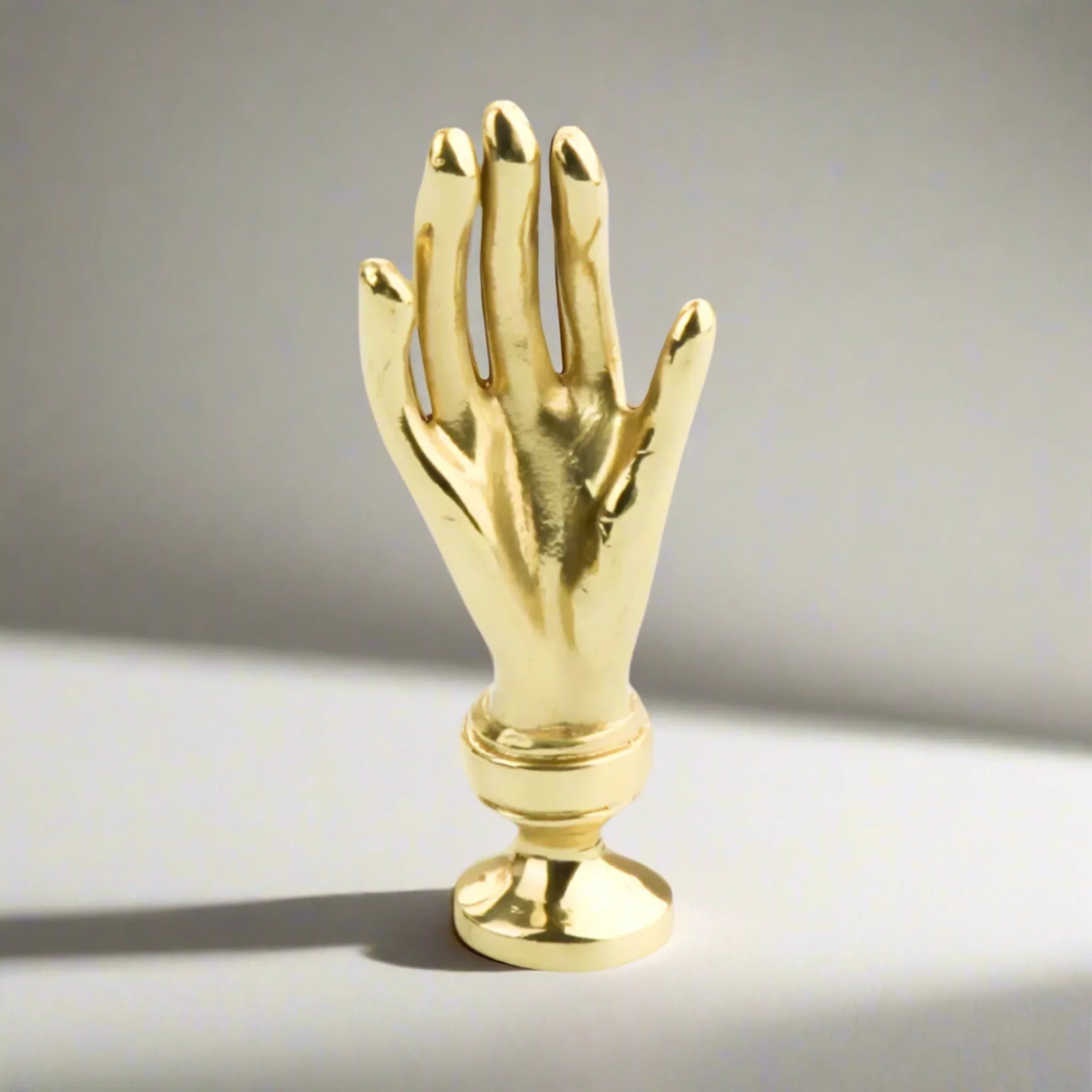 Brass Hand Cabinet Pull — Sculptural Gold Hardware, Knobs & Handles, Gripa Sculpted Handle