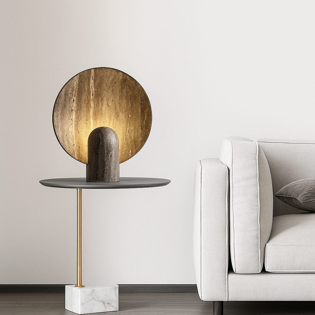 Grotta Stone Resin Table Lamp for Wabi-Sabi Decor, Lamps, Organic