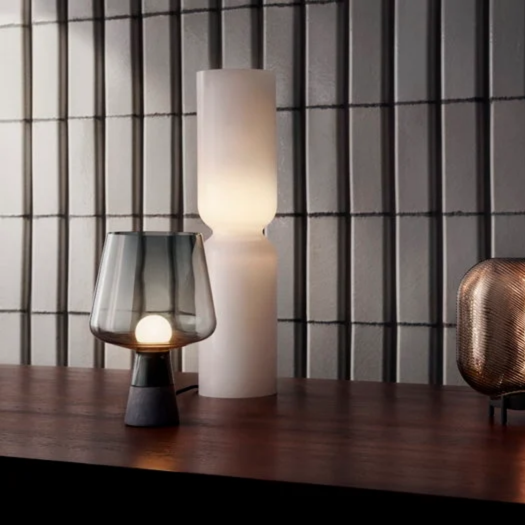 Grunda Cement Glass Lamp — Industrial Nordic Style, Table Lamps,