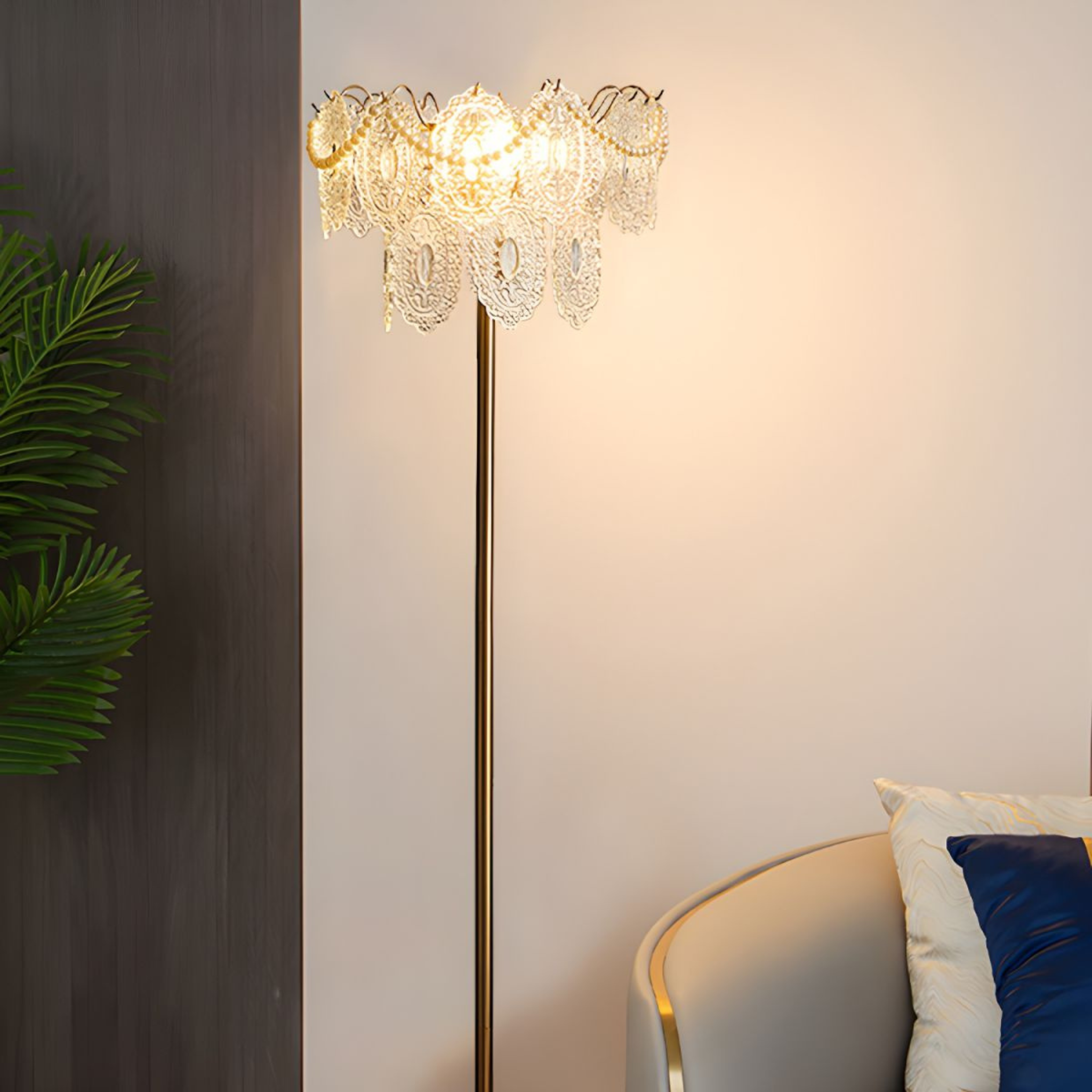 Nordic Crystal LED Floor Lamp Ambient Home Lighting, Lamps, Iseld for Living Room