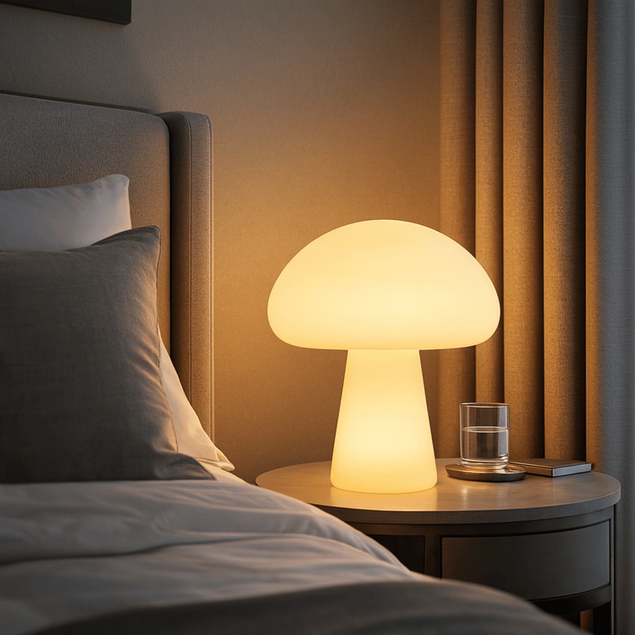 Mushroom Table Lamp Dimmable Cordless Rechargeable, Desk Lamps, Knopp