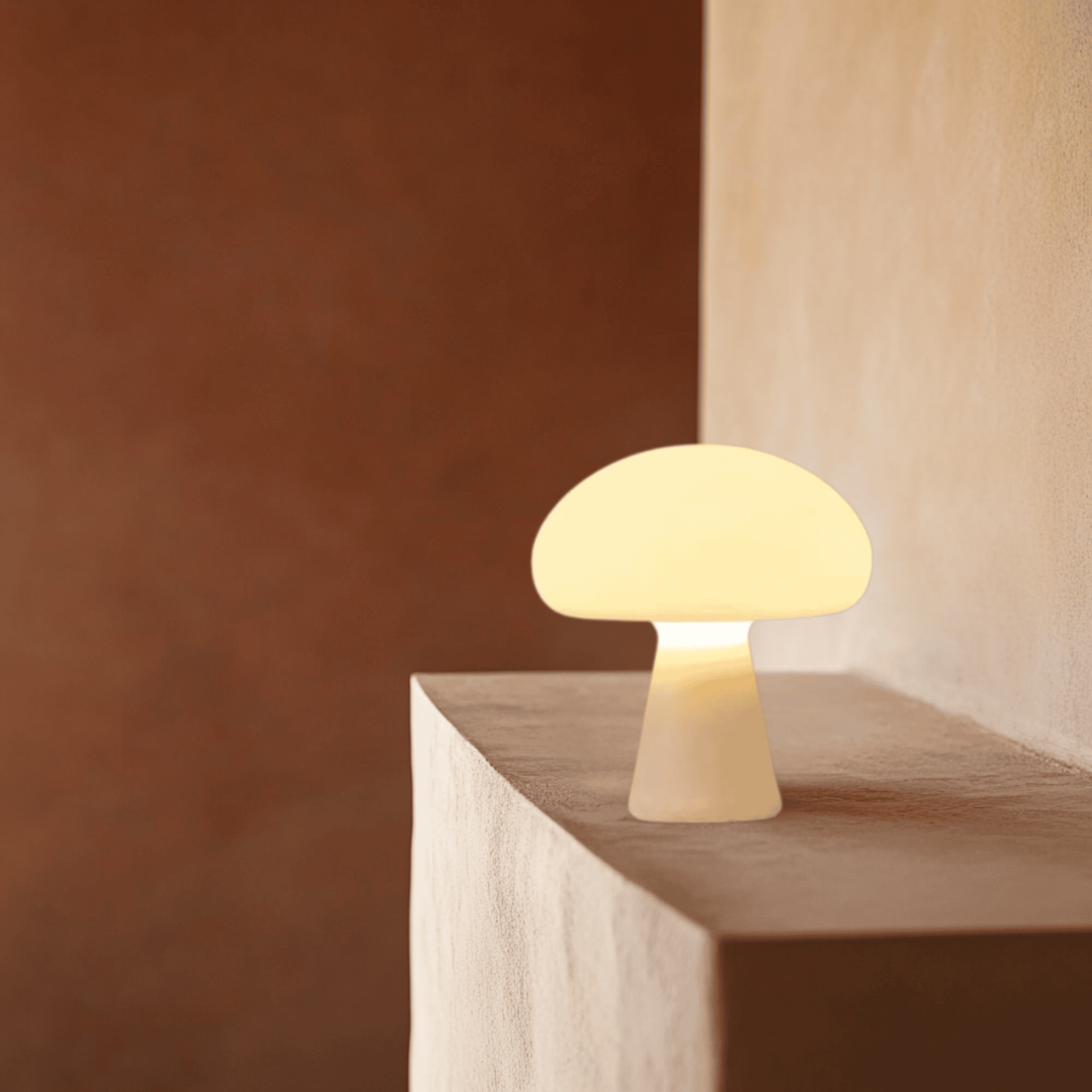 Mushroom Table Lamp Dimmable Cordless Rechargeable, Desk Lamps, Knopp