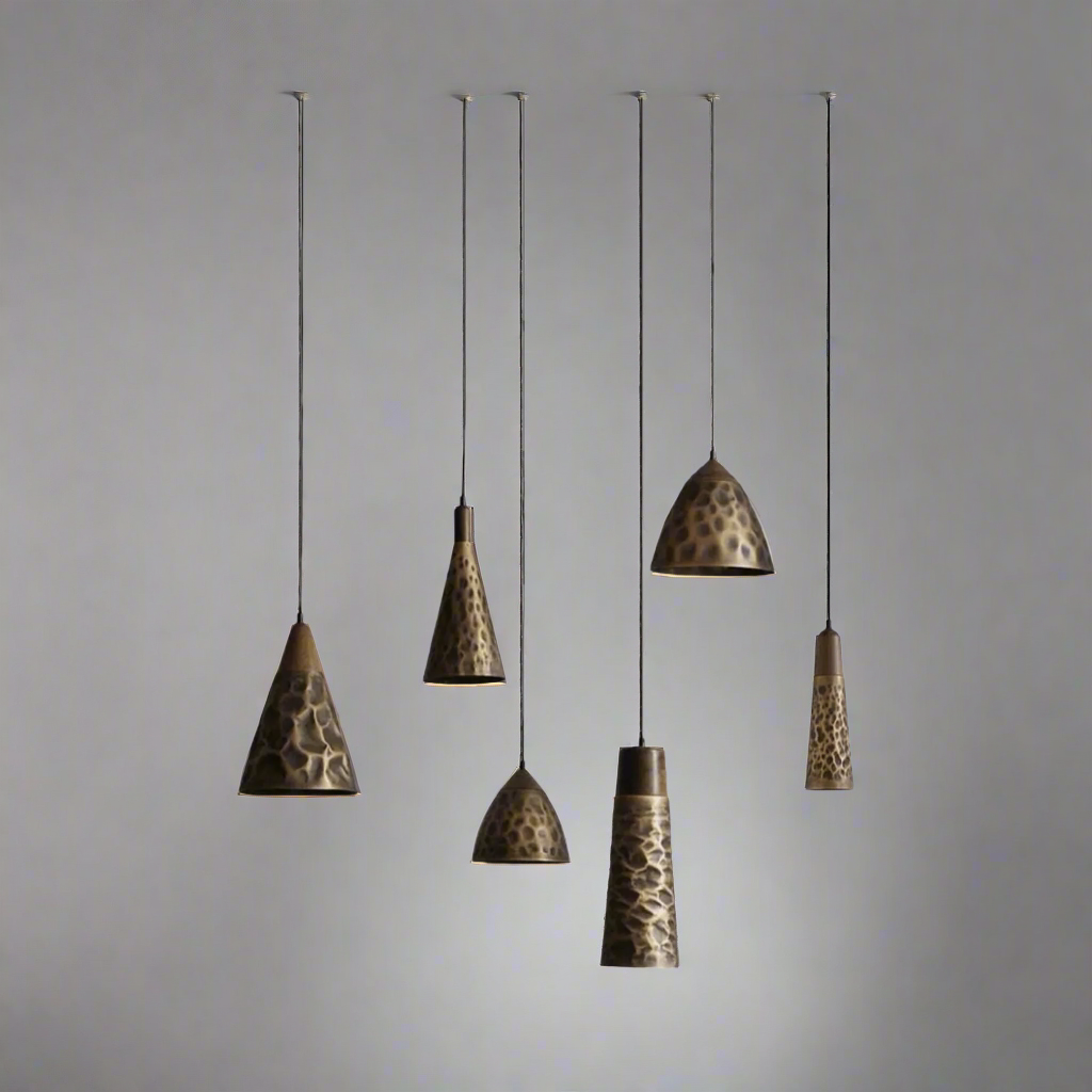 Nordic Copper Pendant Light Walnut Accent for Home, Brone, Ceiling Fixtures, Kobbra with Detail