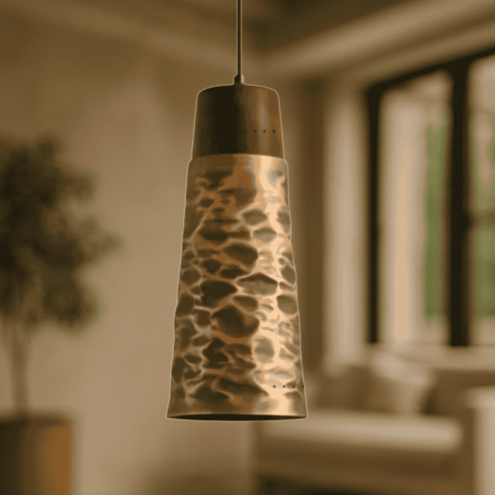 Nordic Copper Pendant Light Walnut Accent for Home, Sorin, Ceiling Fixtures, Kobbra with Detail