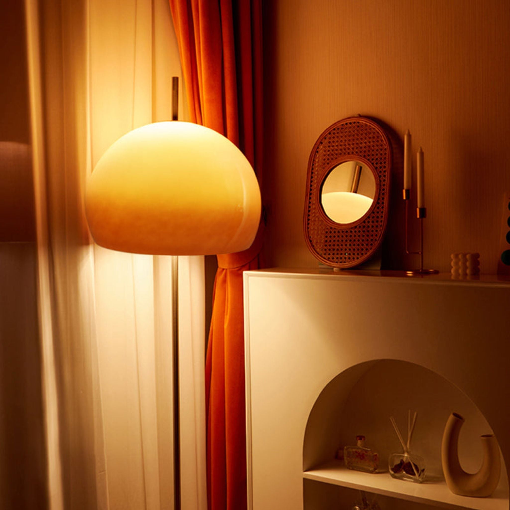 Kupol Retro Mushroom Floor Lamp Warm Ambient Light, Lamps, Stained Glass