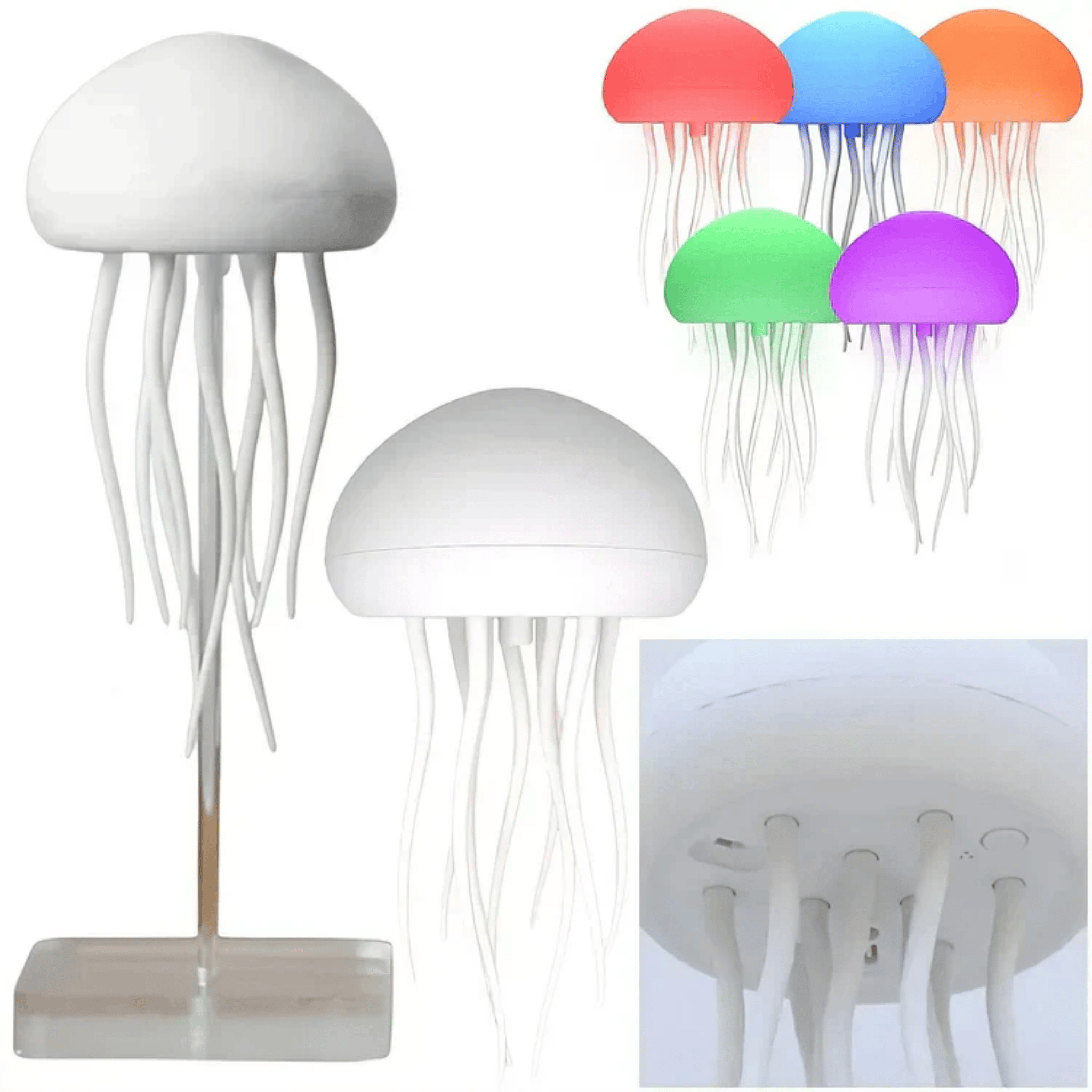 Jellyfish LED Bedside Lamp with Color-Changing Light, Desk Lamps, Kvalla