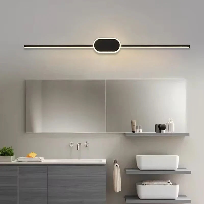 Kveld Black LED Wall Sconce for Mirrors and Vanity, Light Fixtures, Minimalist Mirror