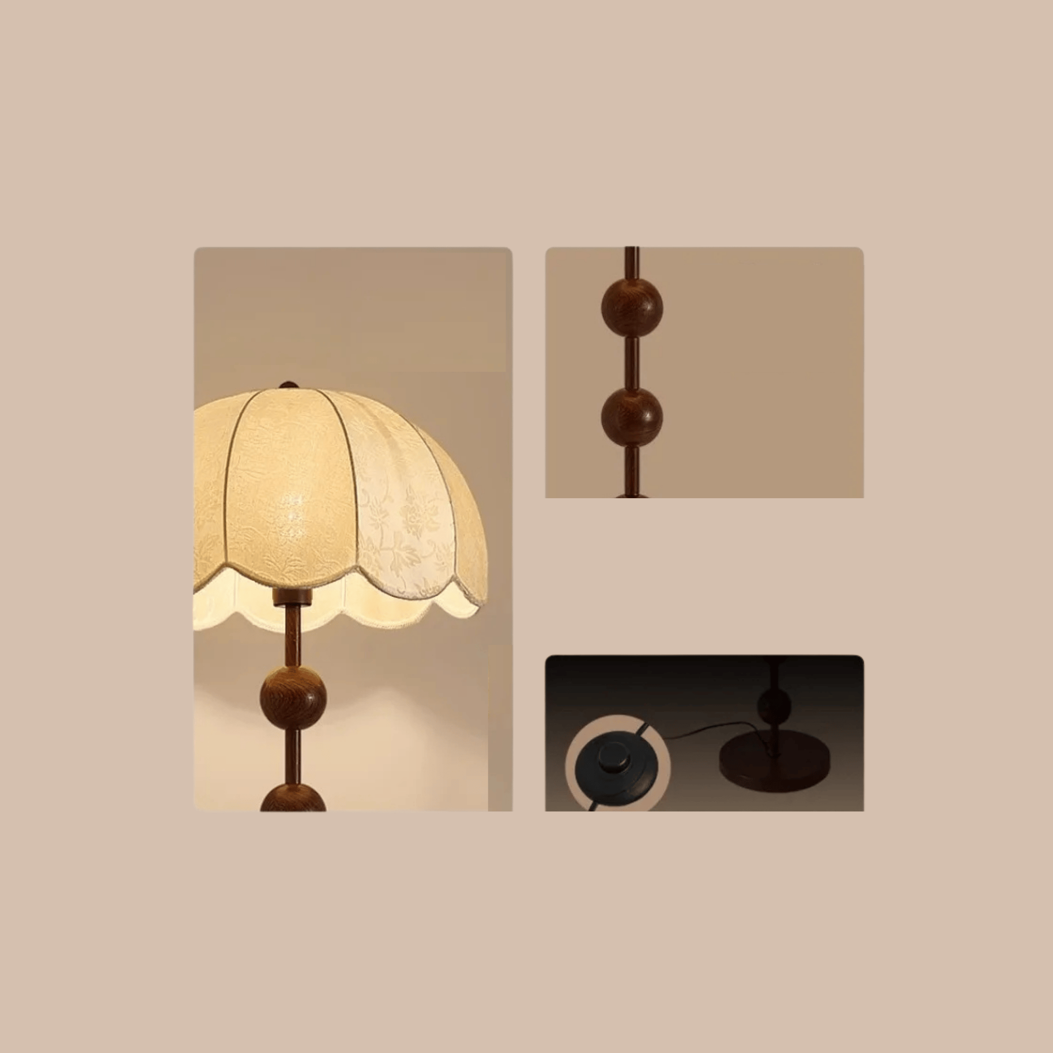Kveld Nordic Mushroom Floor Lamp Warm Ambient Glow, lamp, Lamps, Scandinavian Walnut