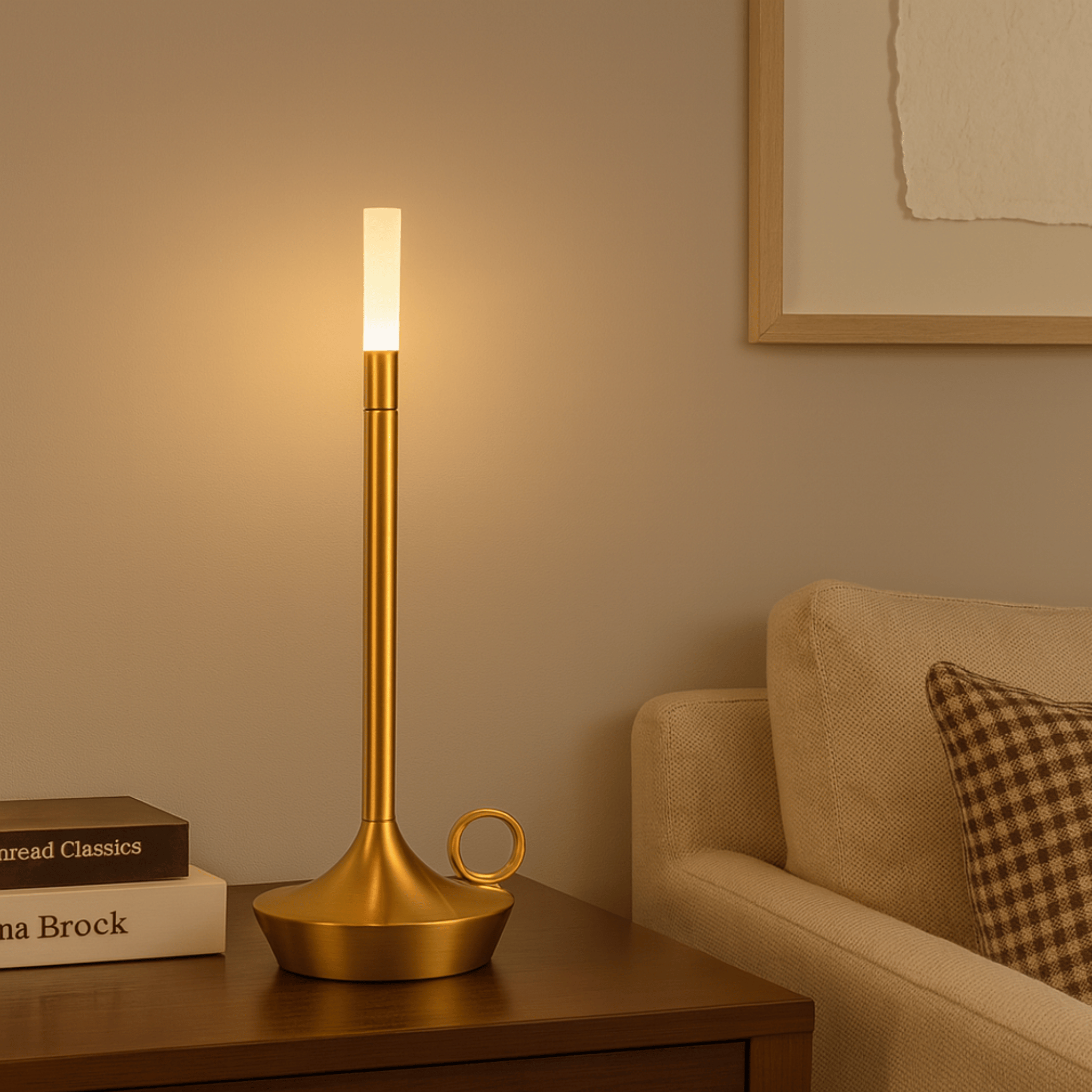 Kveldra Cordless LED Table Lamp with Touch Control, Lamps, Rechargeable Candlelight