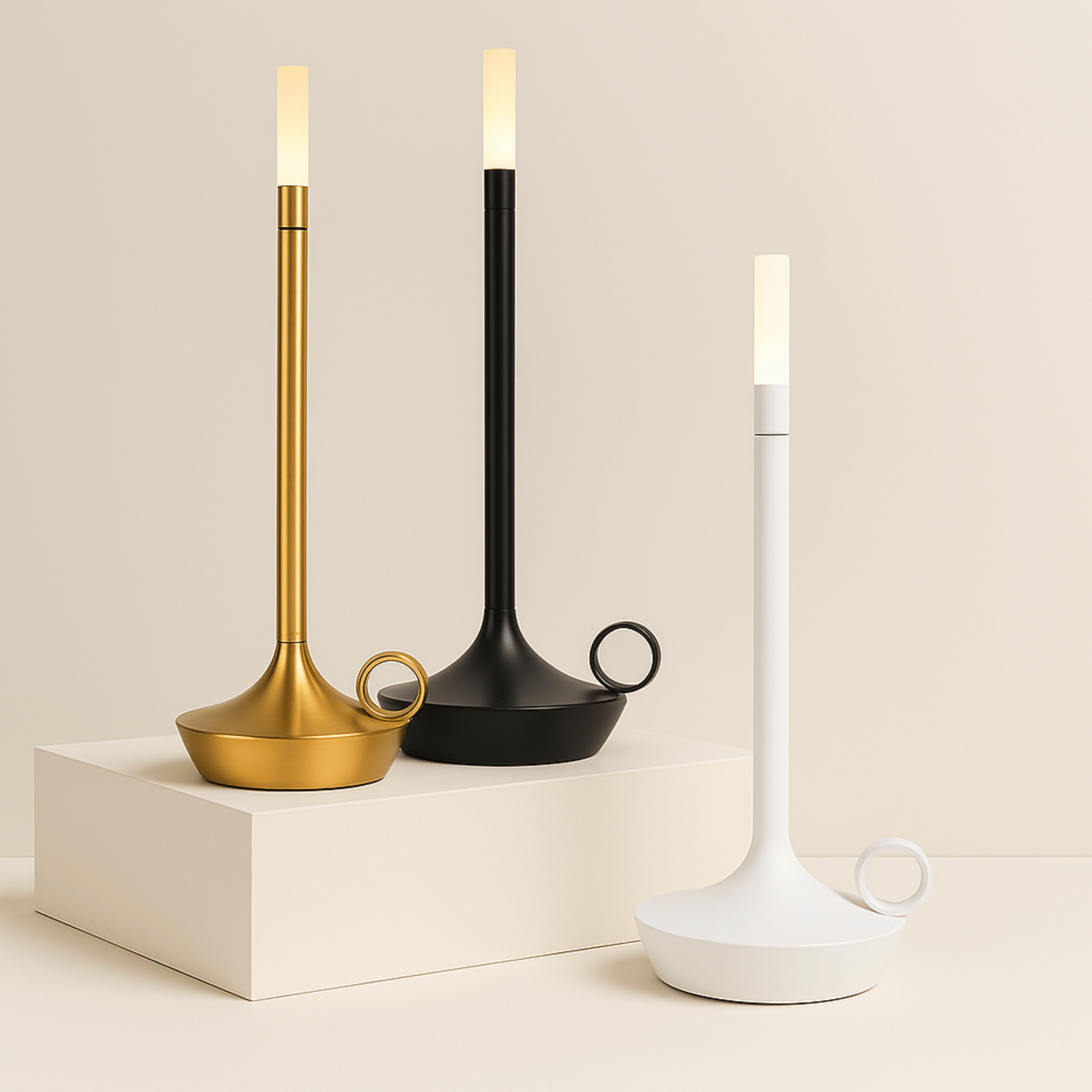 Kveldra Cordless LED Table Lamp with Touch Control, Lamps, Rechargeable Candlelight