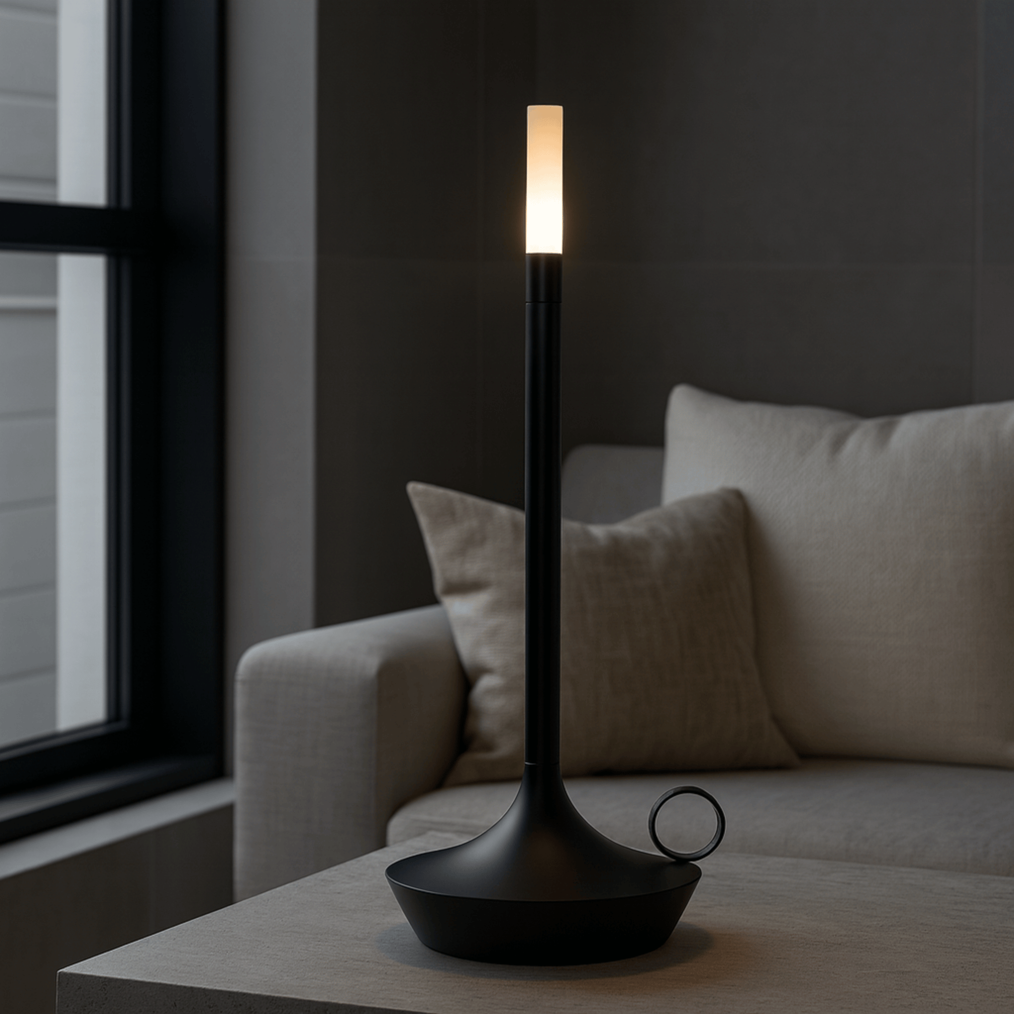 Kveldra Cordless LED Table Lamp with Touch Control, Gold, Lamps, Rechargeable Candlelight