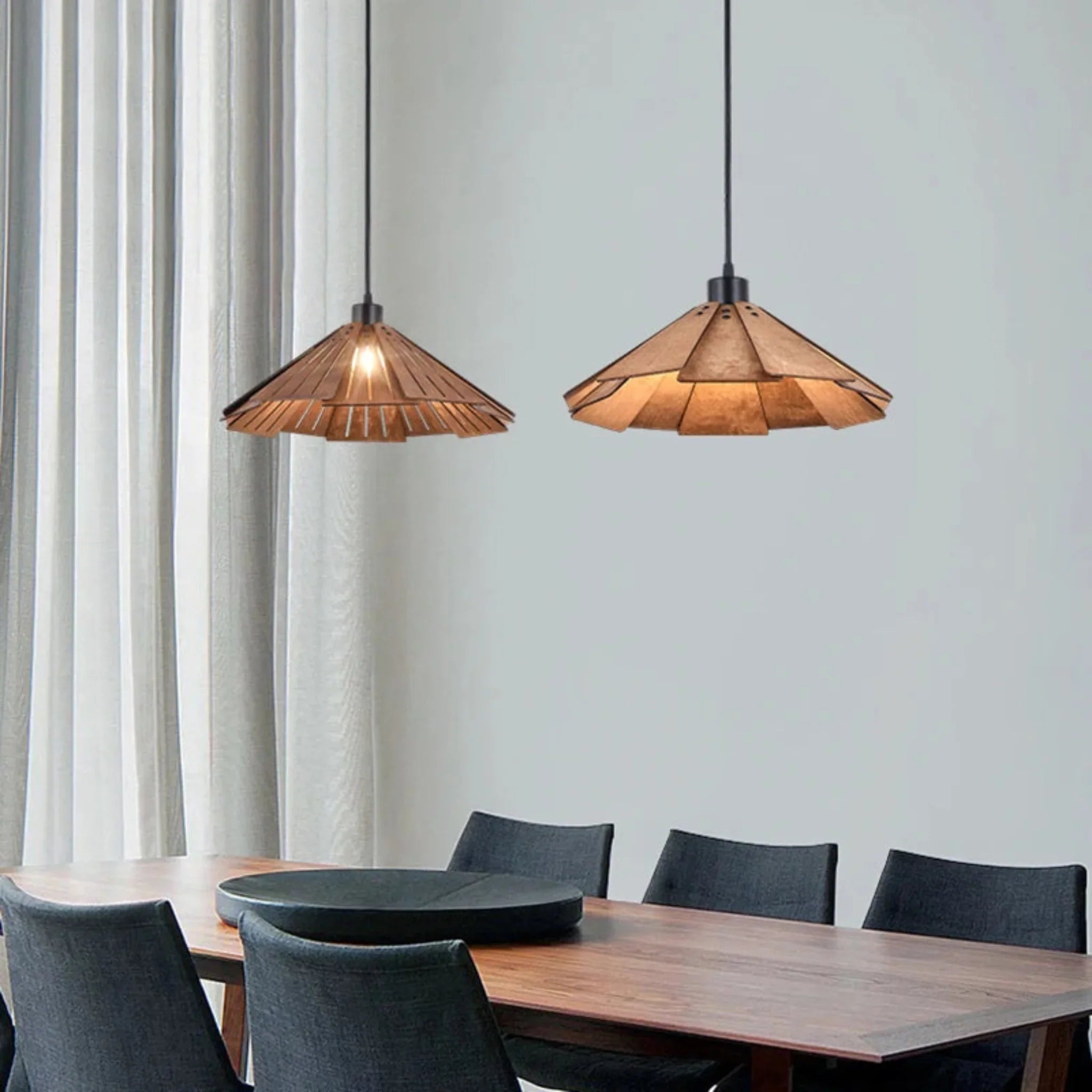 Wabi-Sabi Walnut Pendant Lamp - Skonne Nordic Home, Ceiling Light Fixtures, Kveldro