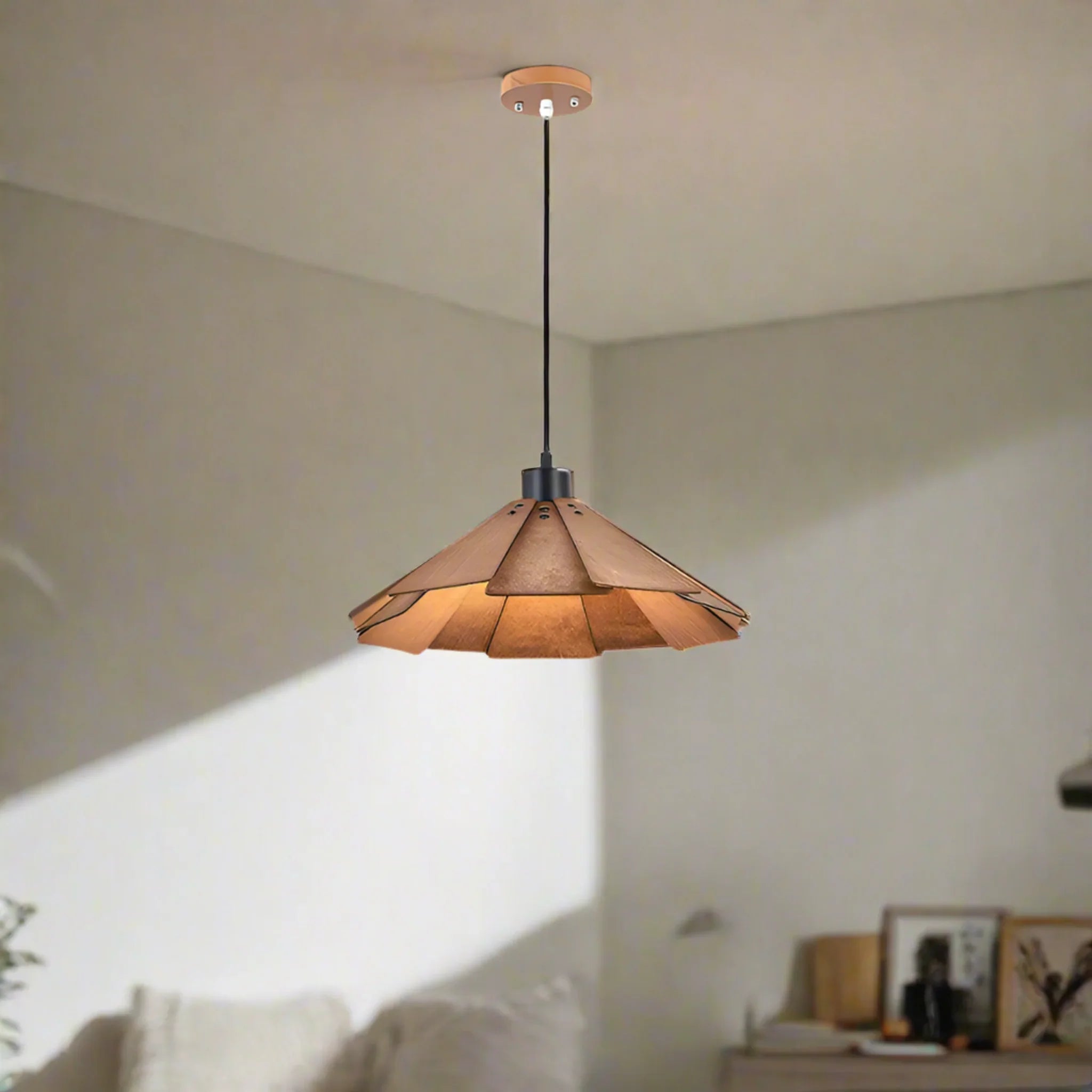 Wabi-Sabi Walnut Pendant Lamp - Skonne Nordic Home, Ceiling Light Fixtures, Kveldro