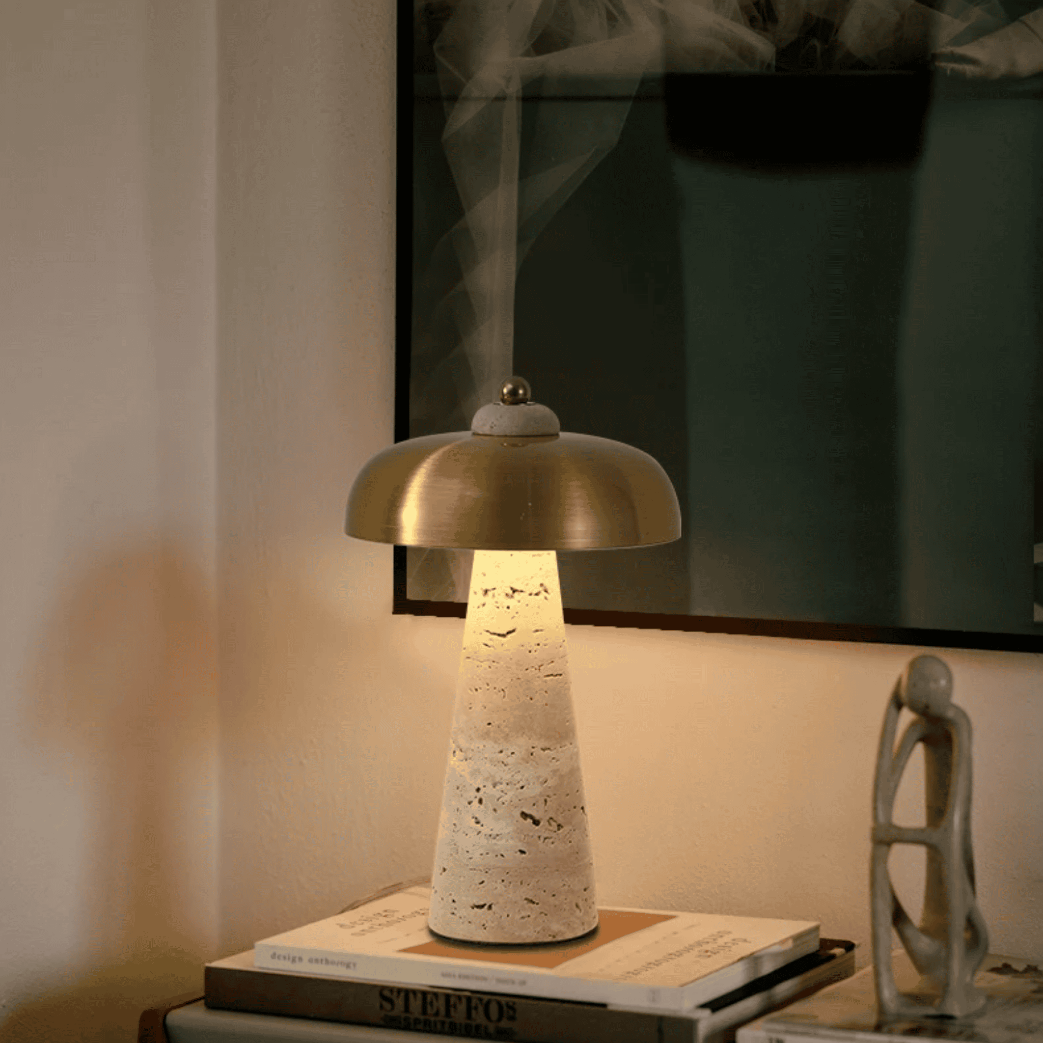 Natural Stone Wireless Dimmable Table Lamp Skonne, Lamps, Kveldstein Rechargeable