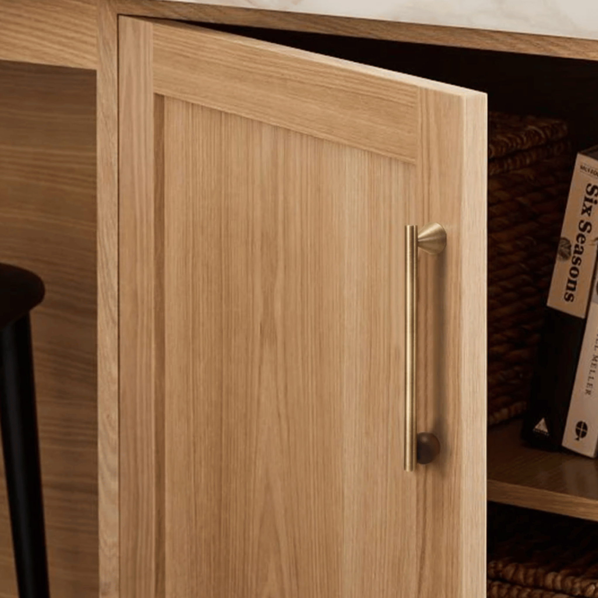 Brass Walnut Cabinet Pull Handles — Nordic Style, Knobs &, Kvista