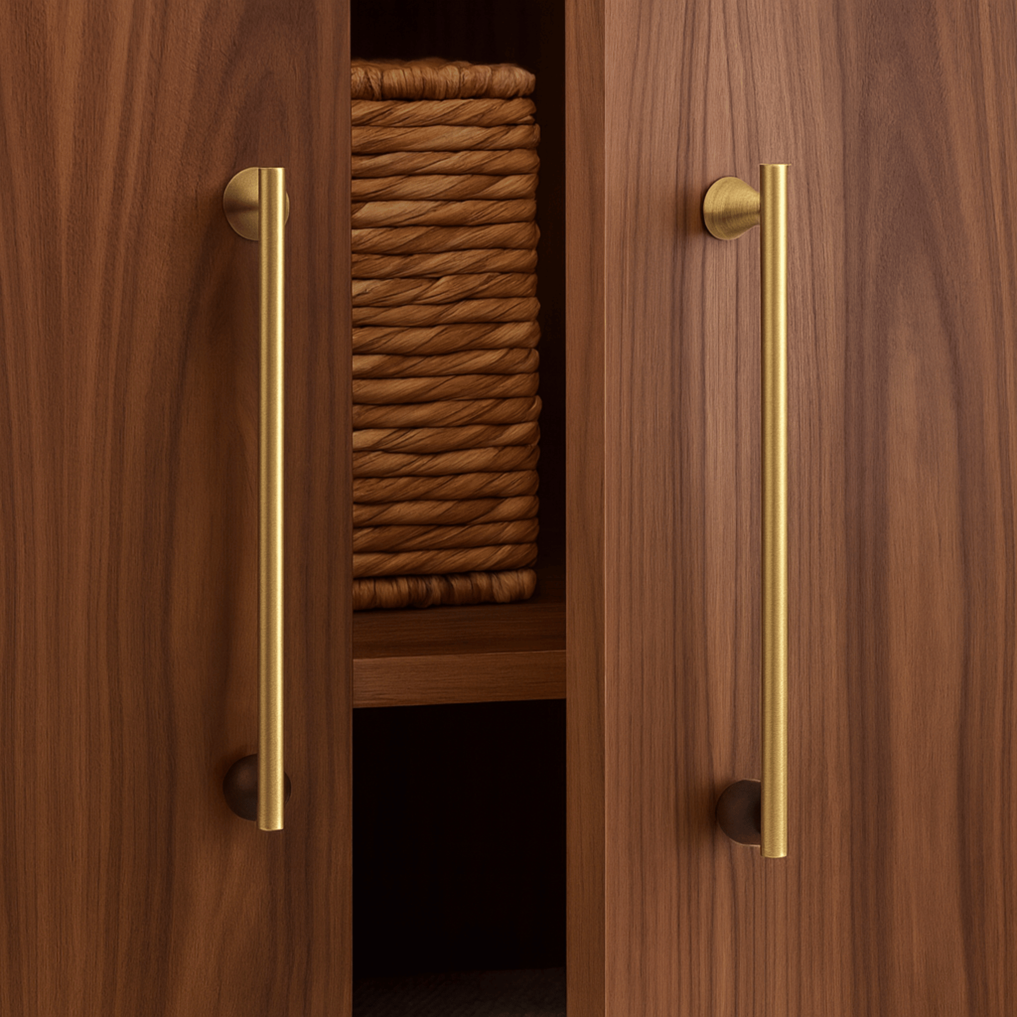 Brass Walnut Cabinet Pull Handles — Nordic Style, Large Handle, Knobs &, Kvista