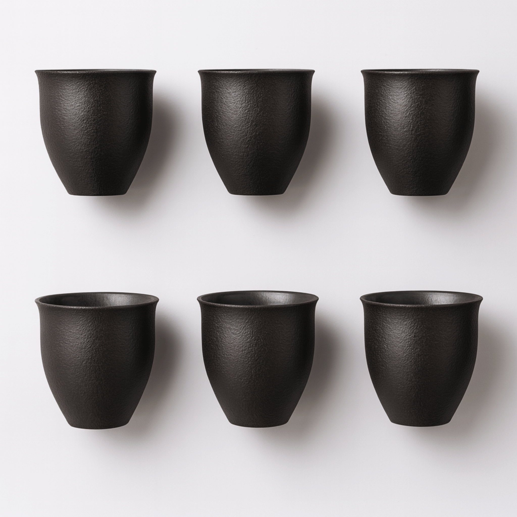Artisan Ceramic Espresso Cups Set of 6 | Handmade, Matte Black, Coffee & Tea, Leira Handcrafted Cup