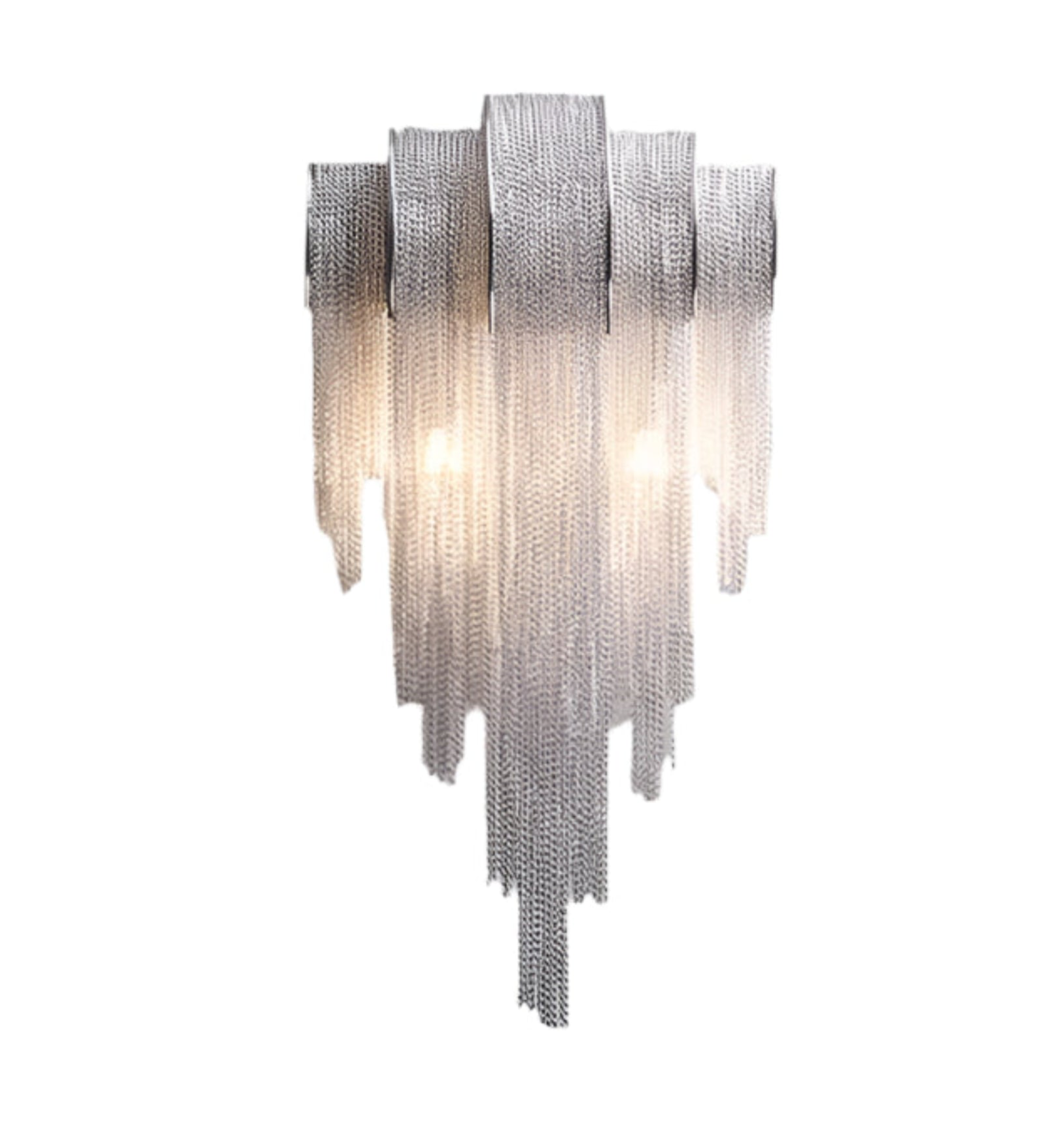 Lenka Luxury Chrome Chain Tassel Wall Sconce, Light Fixtures, for Modern Homes